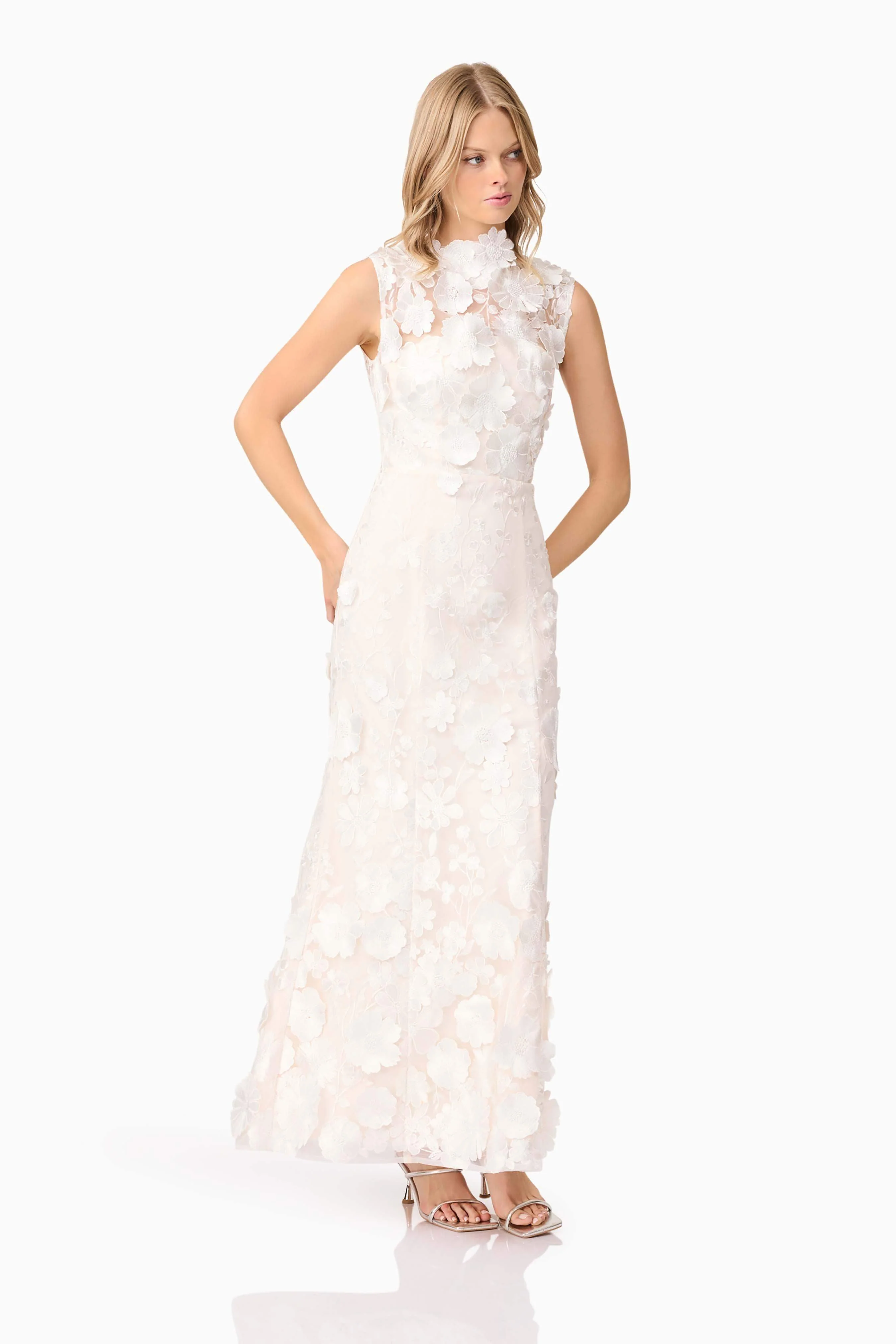 Yvette 3D Gown in White