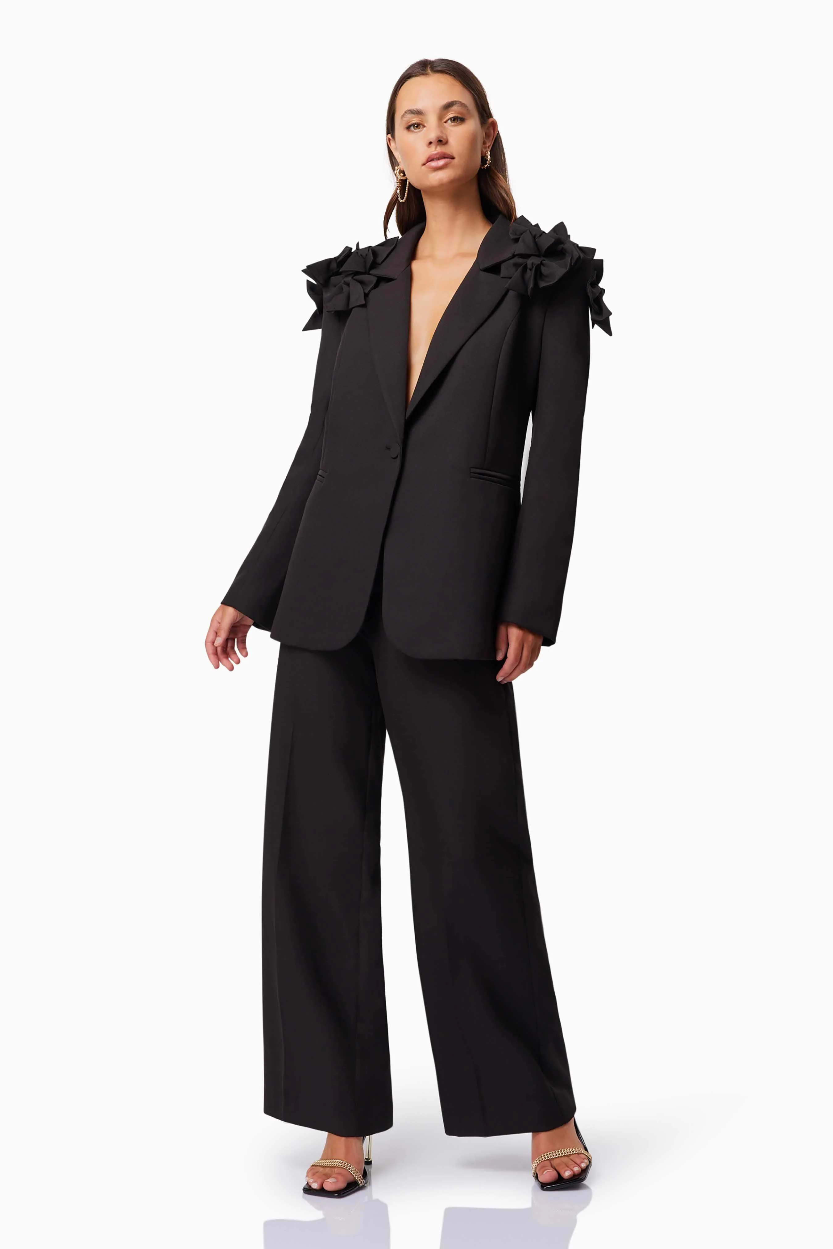 Kennedy Straight Leg Tailored Pants in Black