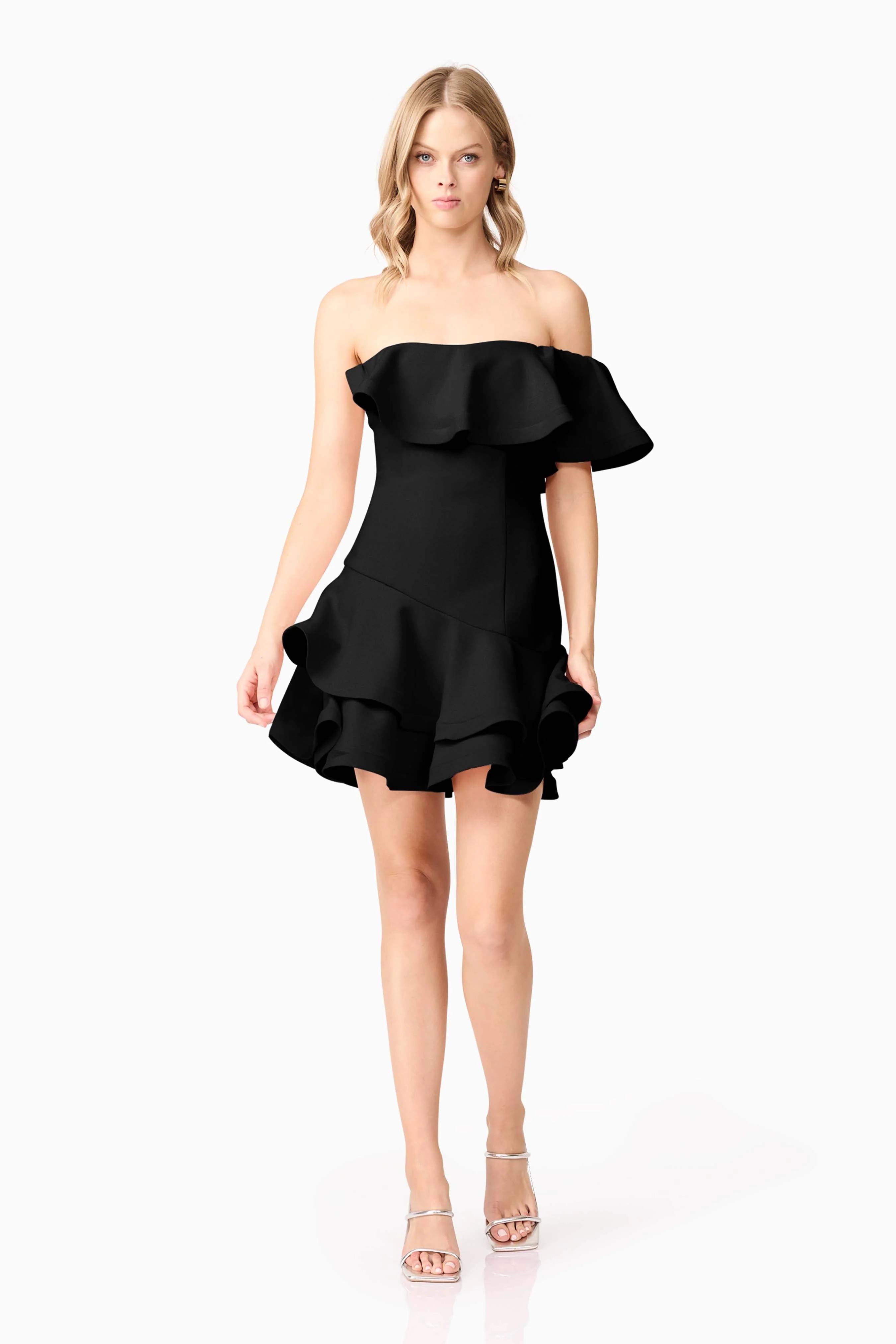 Ava Strapless Mini Dress in Black