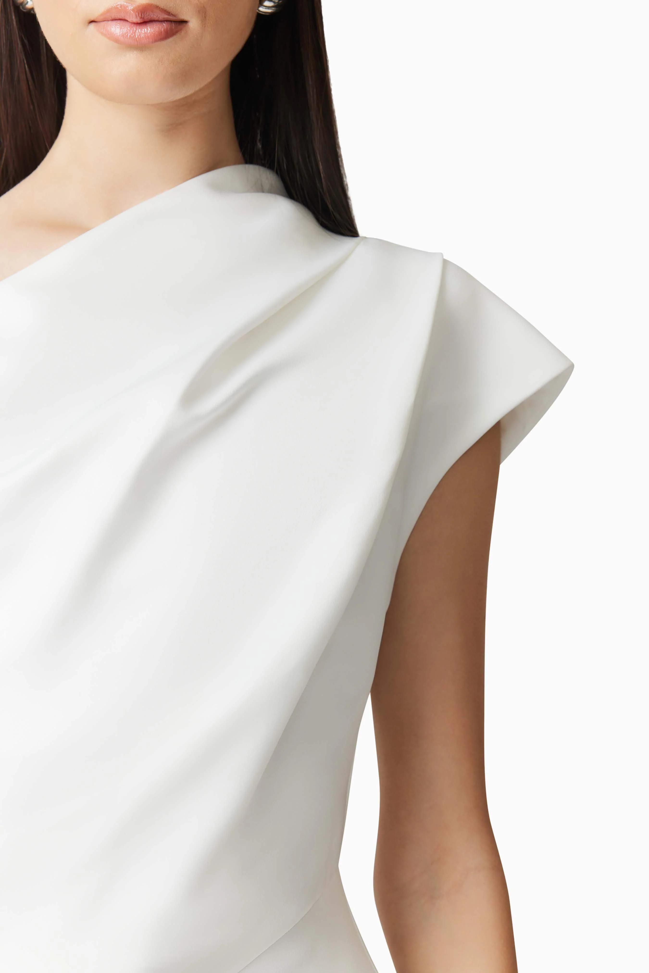 Marissa One Shoulder Gown in White