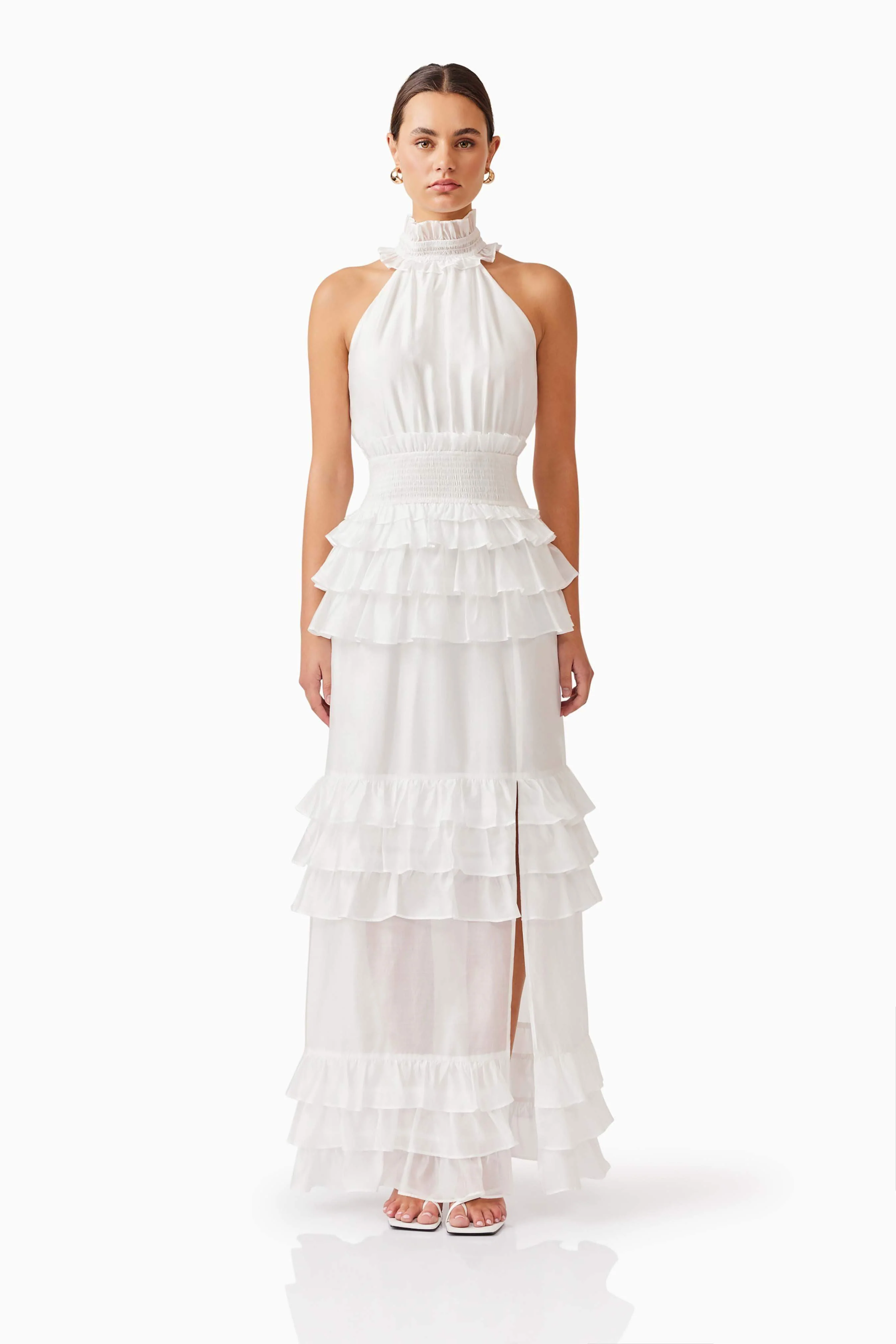 Kalani Halter Maxi Dress in White