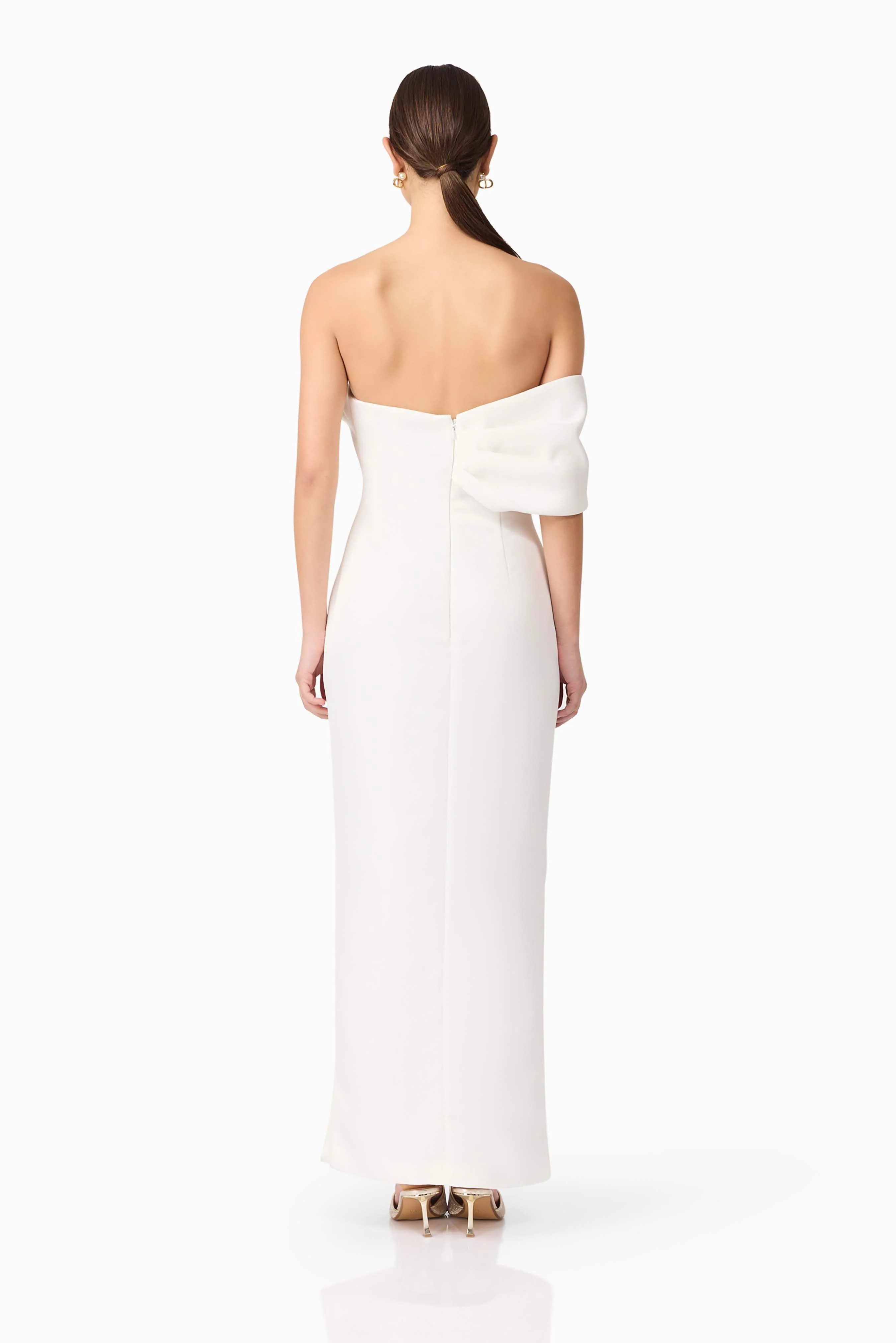 Dandelione Strapless Gown in White