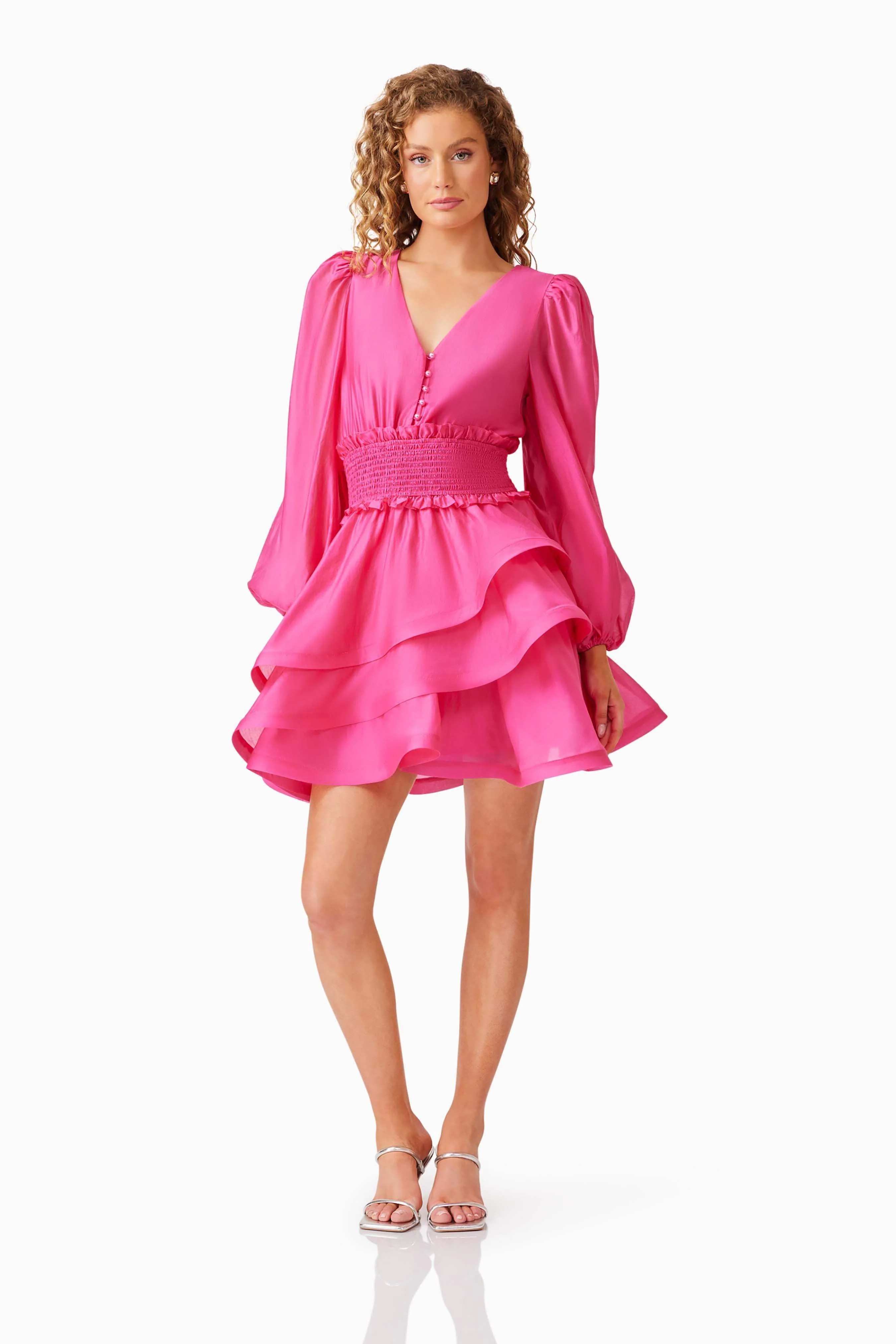 Kalani Long Sleeve Mini Dress Pink