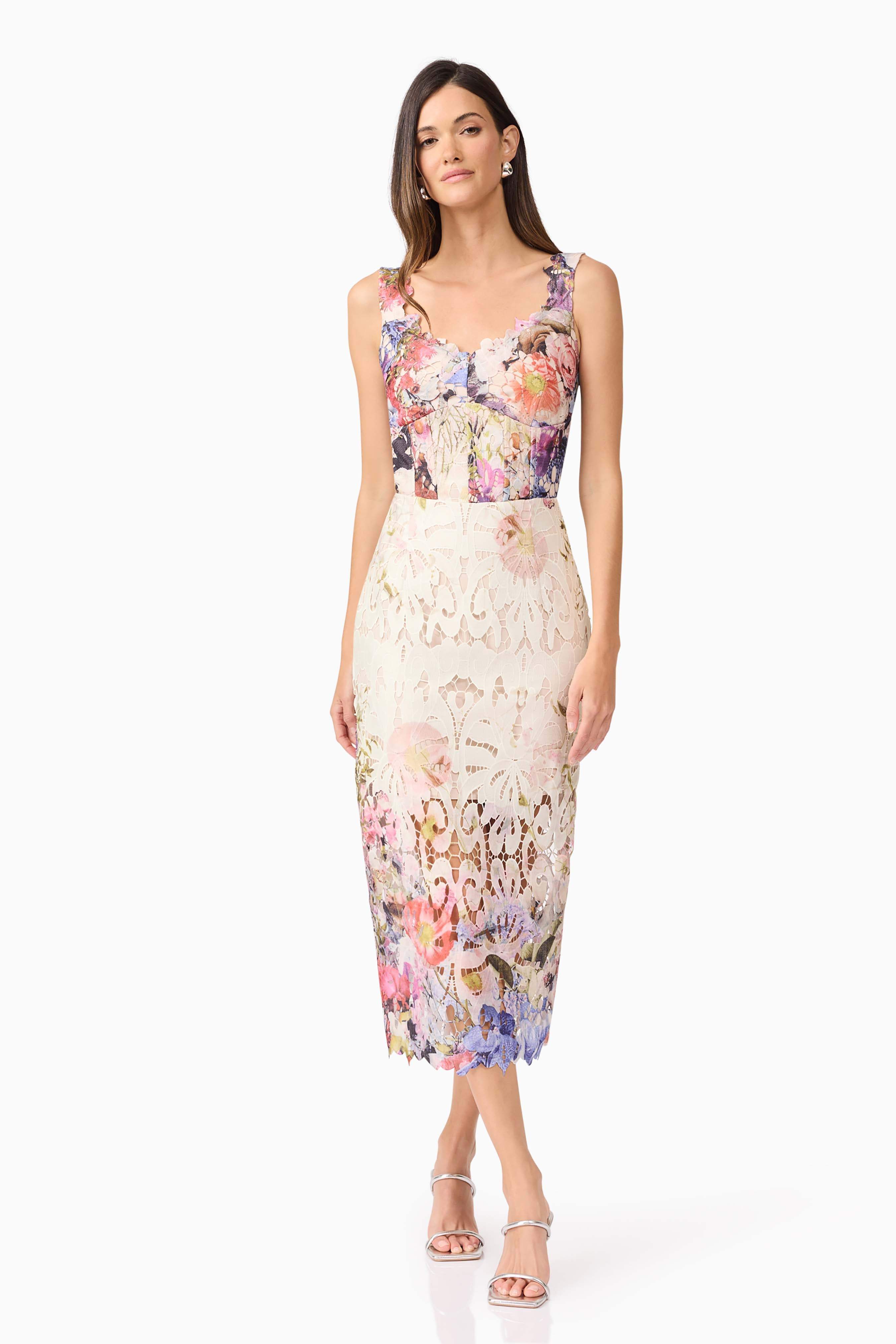 Matila Lace Midi Dress in Floral
