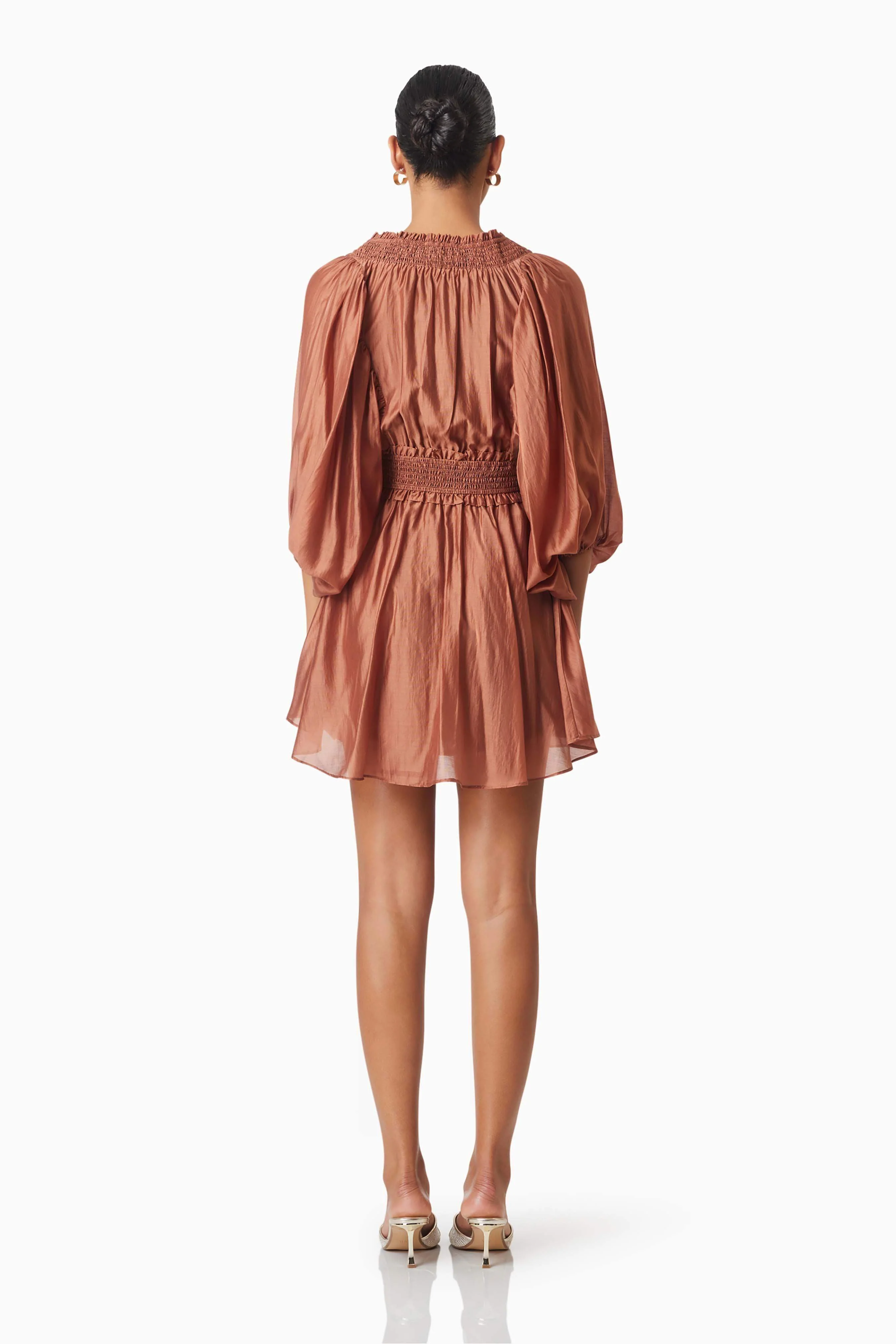Fauna Resort Wear Mini Dress In Brown