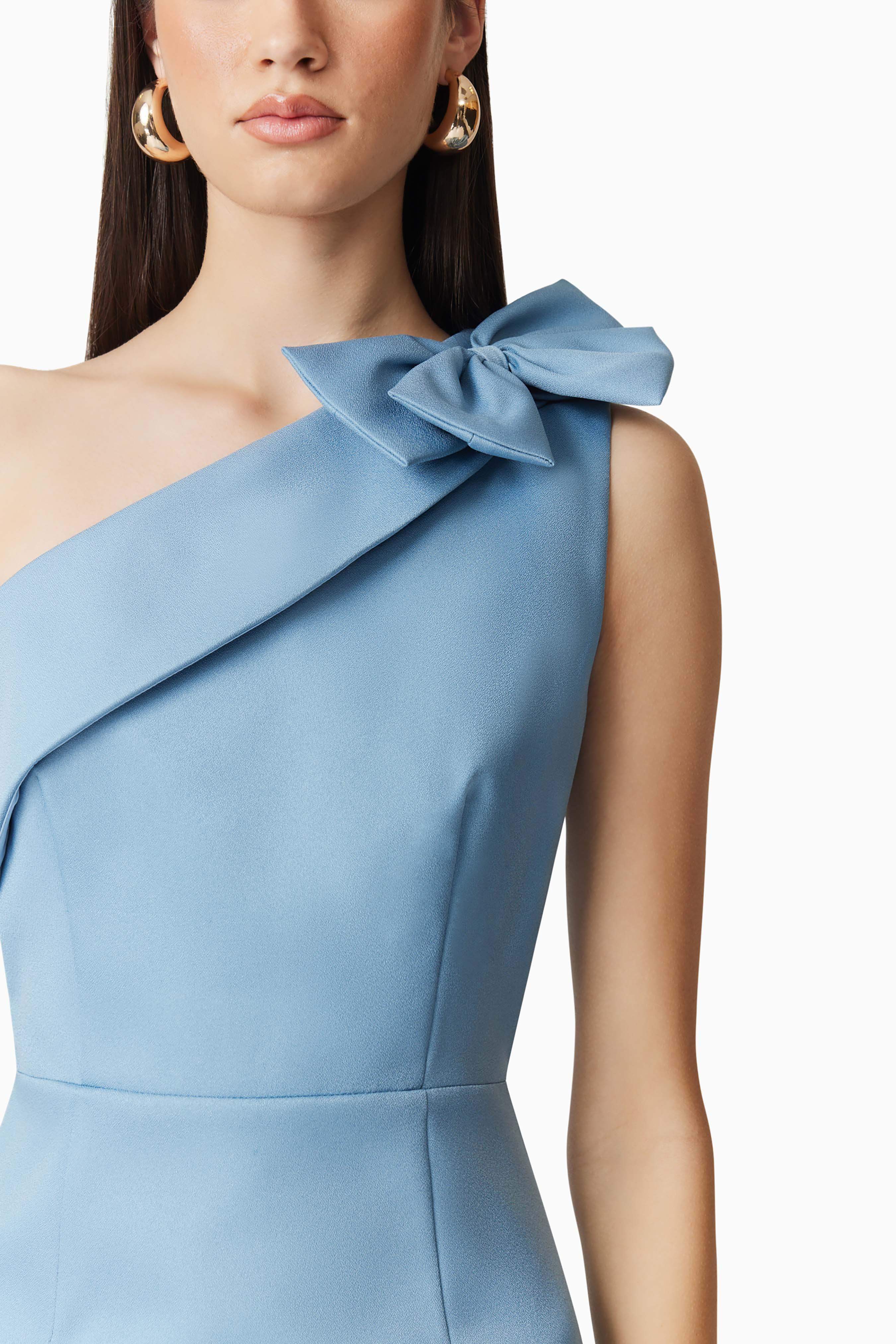 Celia Mini Asymmetrical Dress in Blue