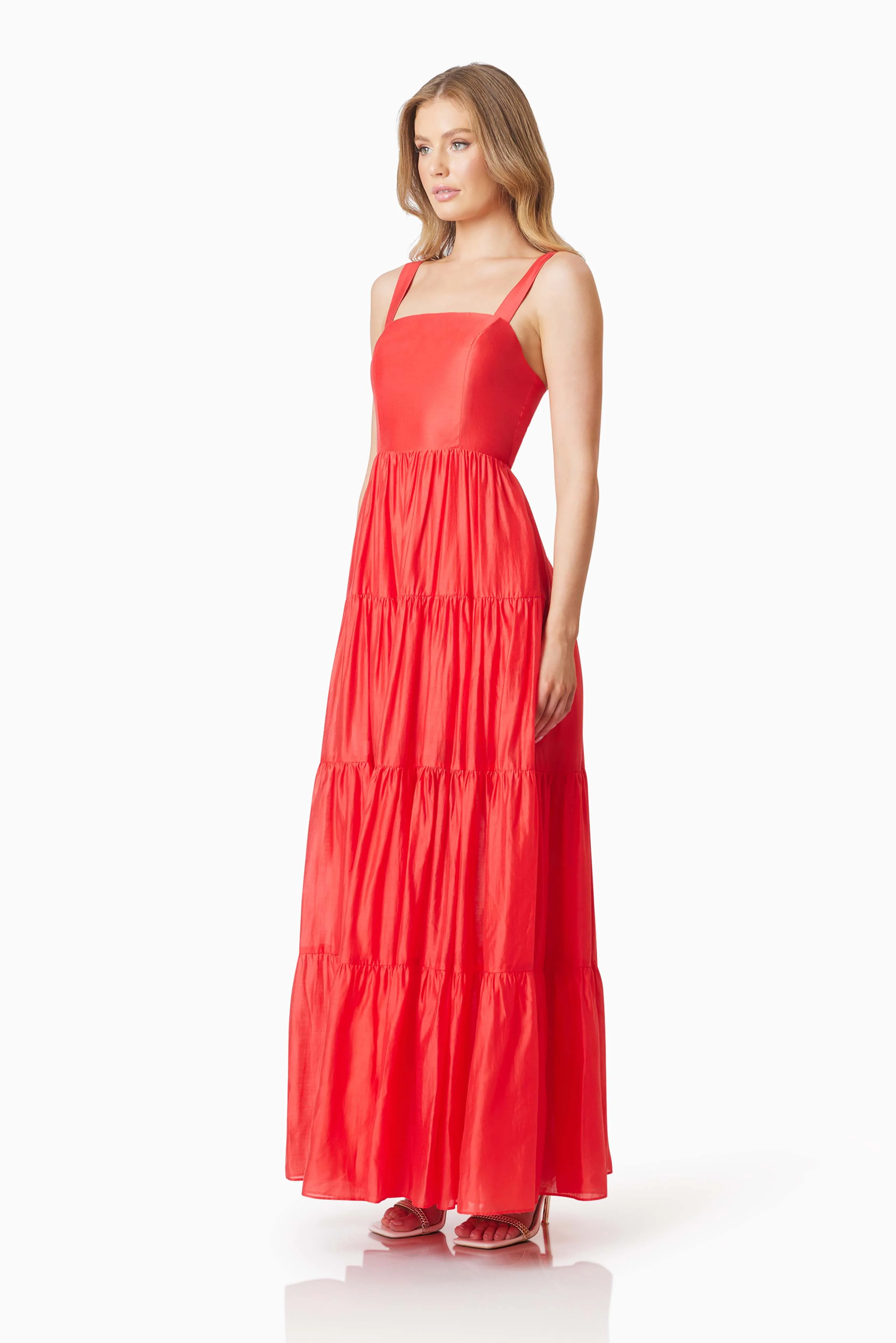 Fauna Maxi Dress in Red