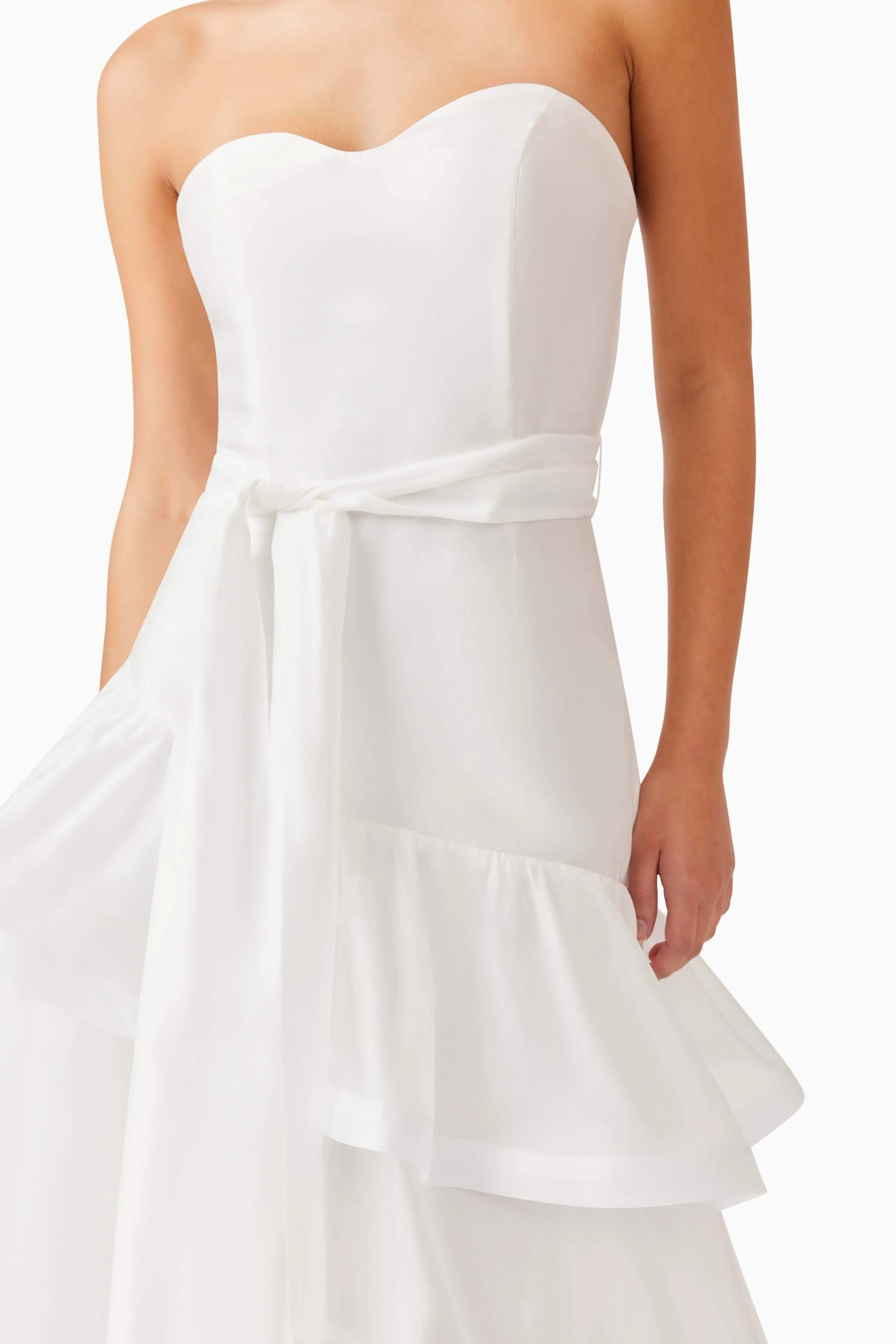 Kalani Strapless Maxi Dress in White