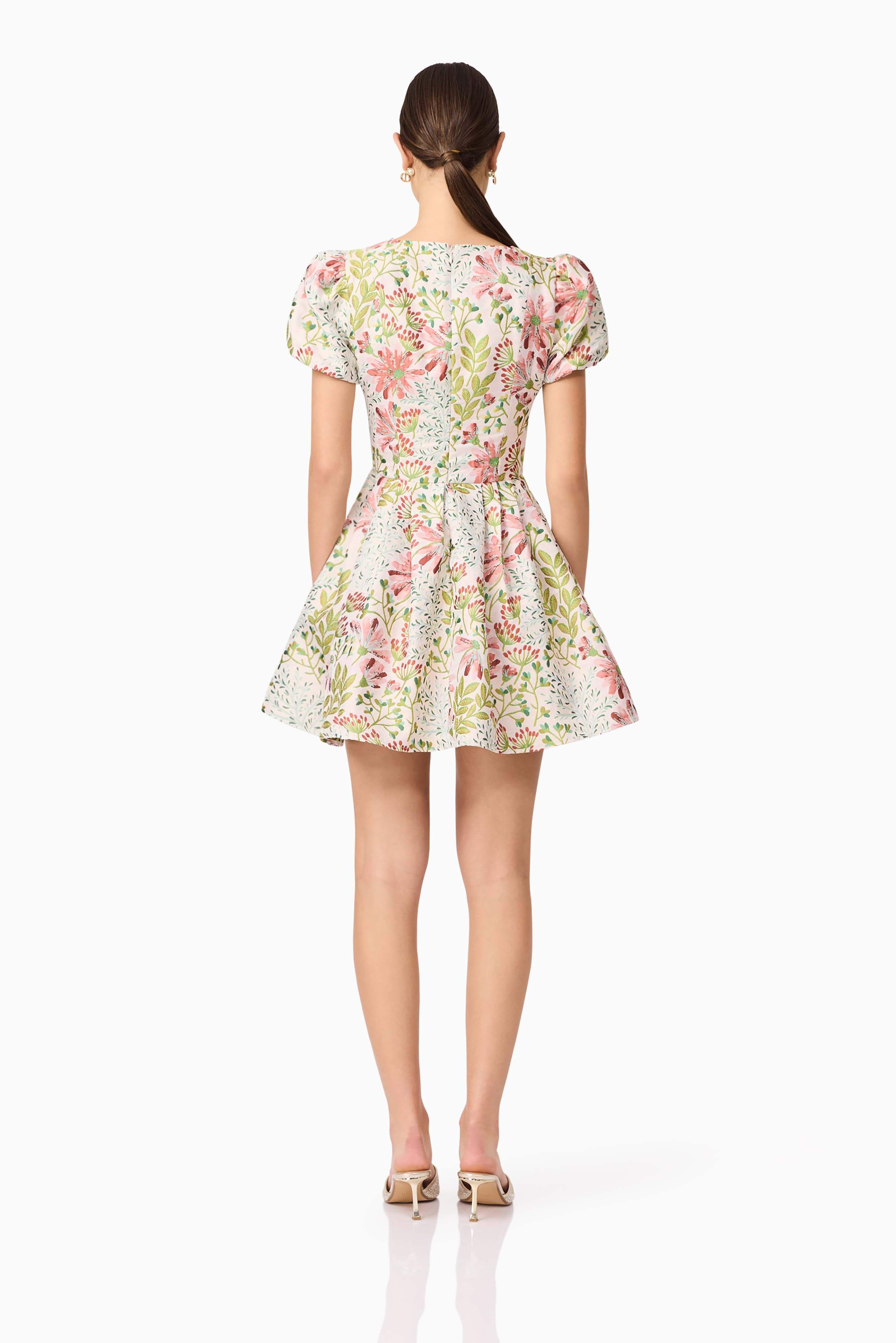 Calaantha Puff Sleeve Mini Dress in Floral