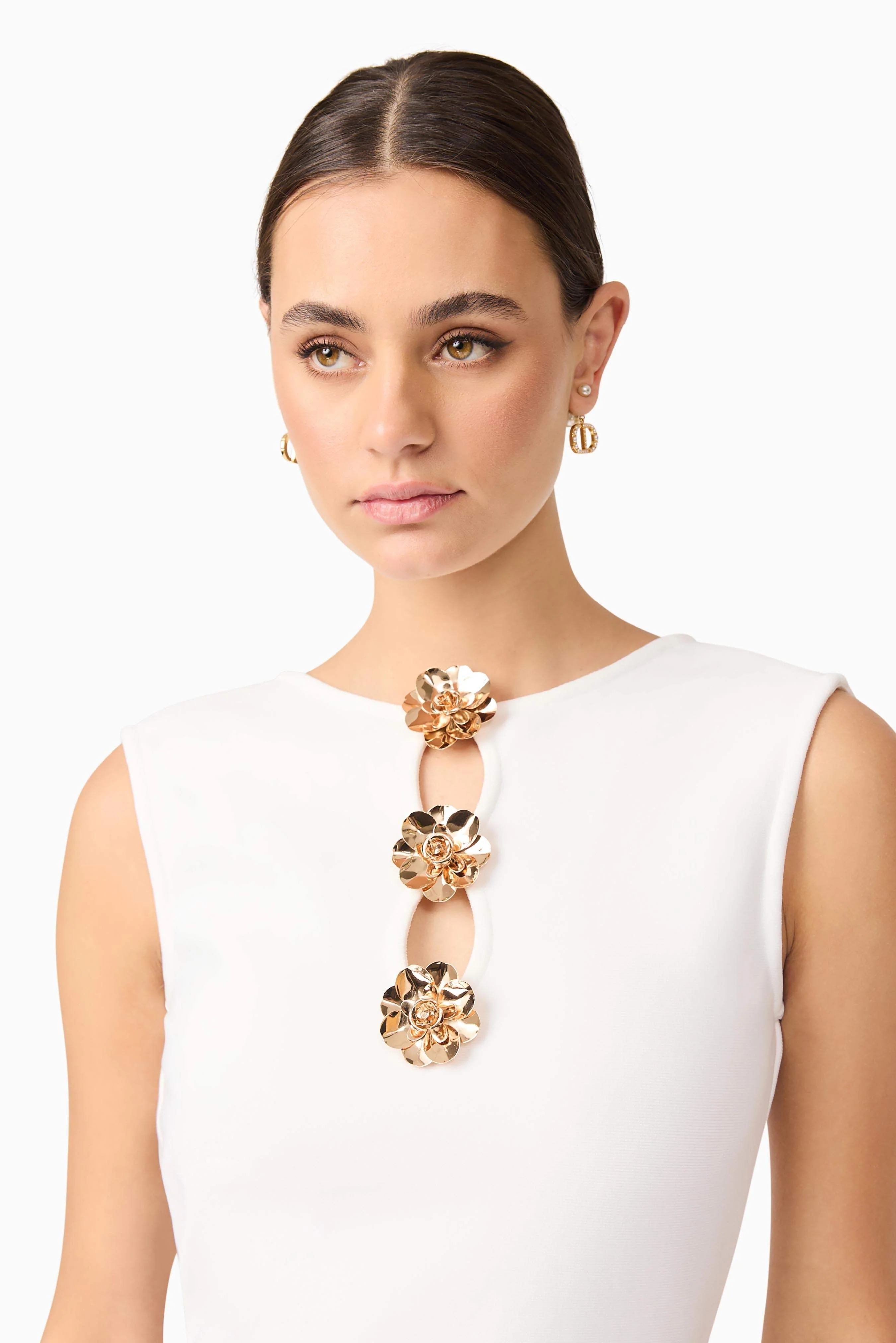 Celina Low Back Mini Dress in White