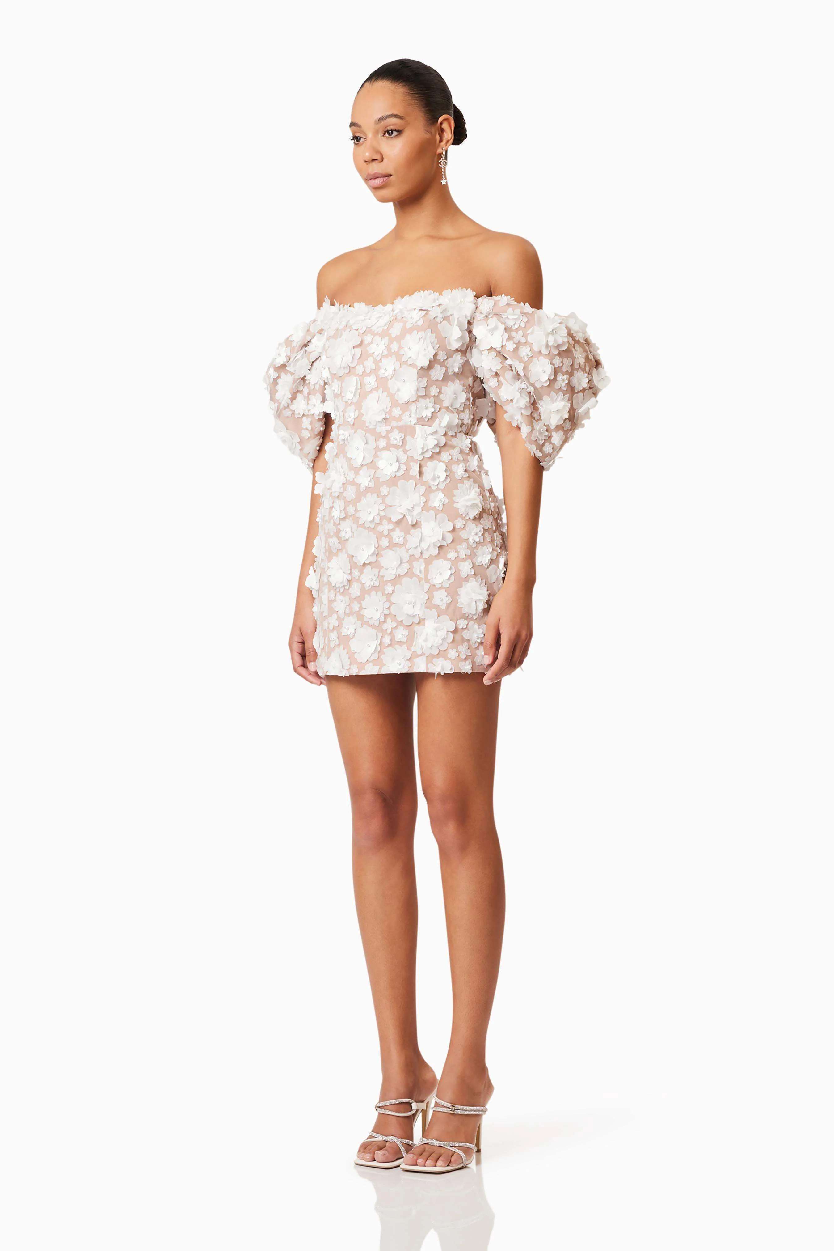 Bluebell Off The Shoulder Mini Dress in White