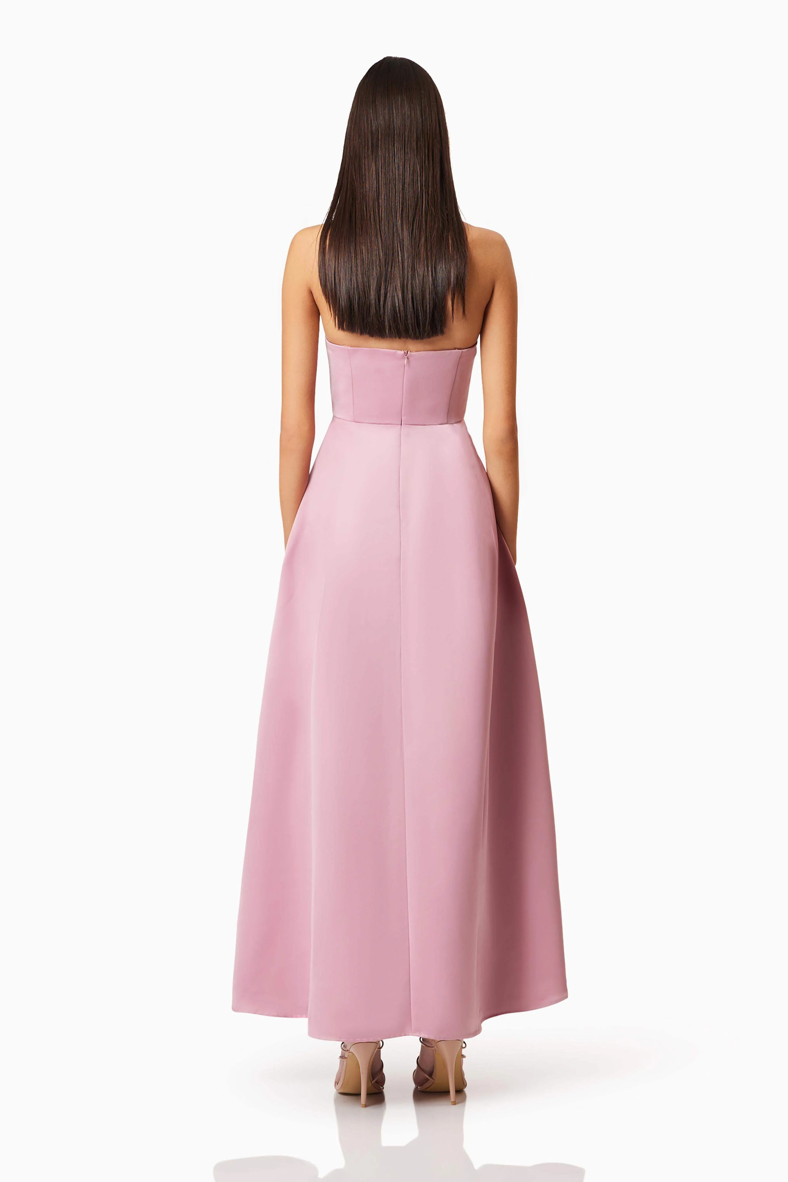 Rose Strapless Gown In Pink