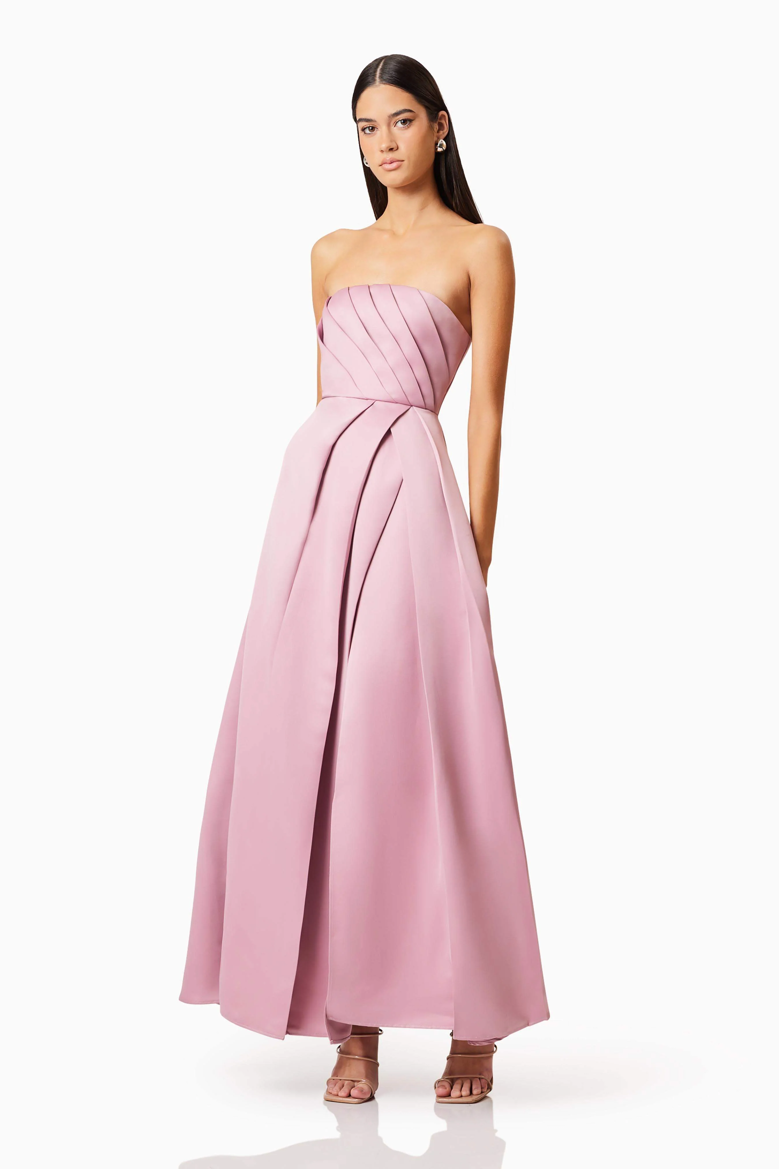 Rose Strapless Gown In Pink