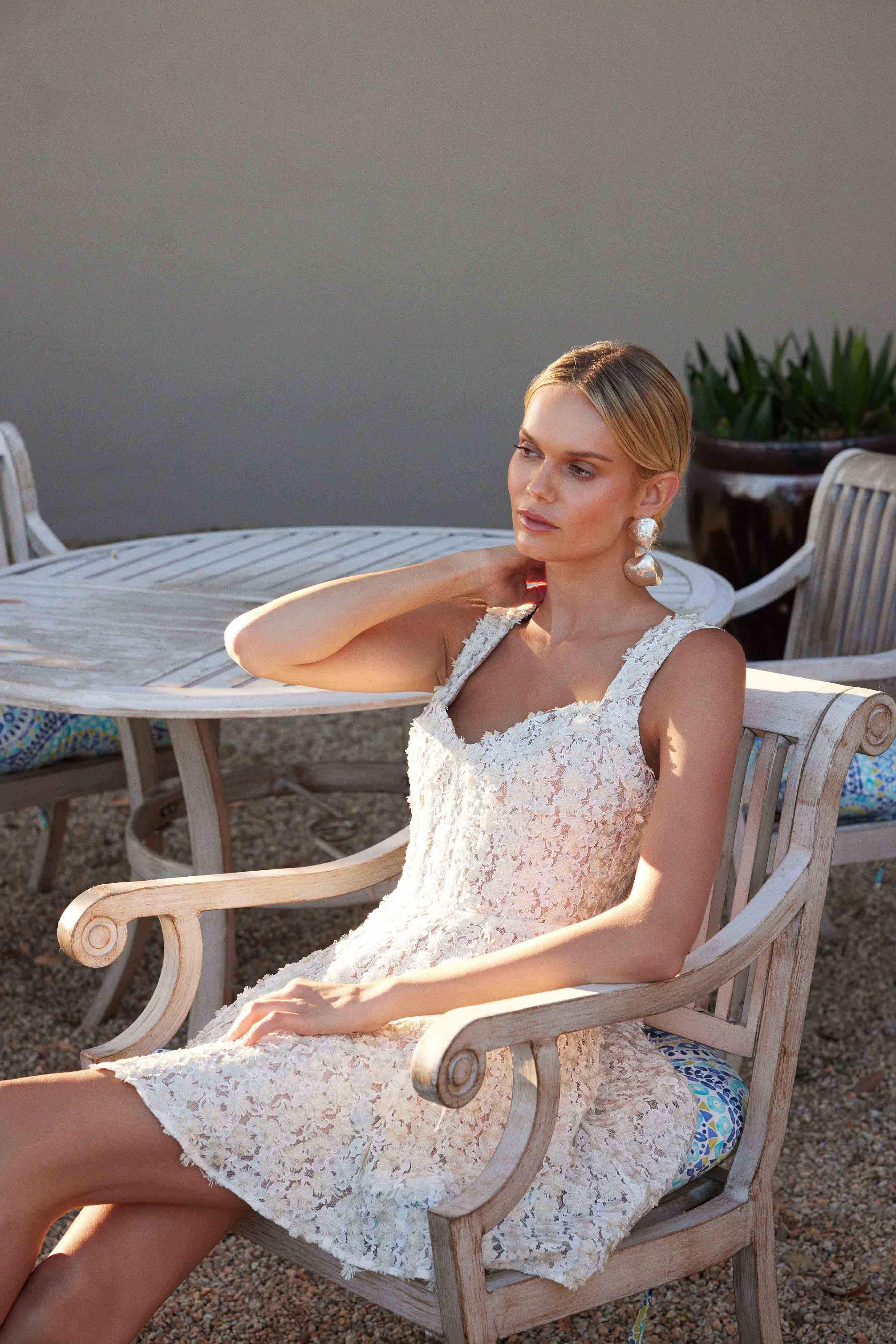 Cali Corset Mini Dress in White