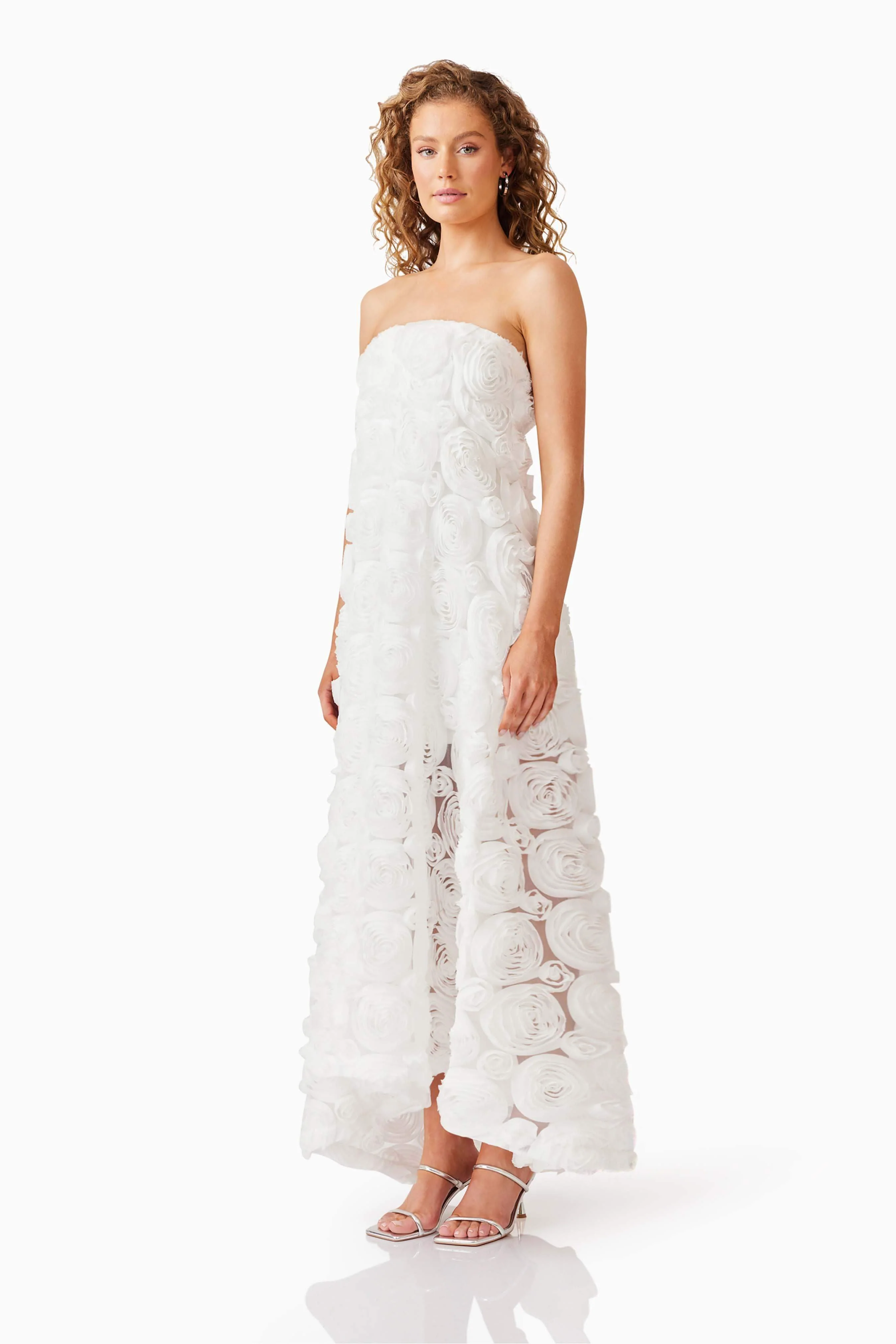 Selena Strapless Maxi Dress in White
