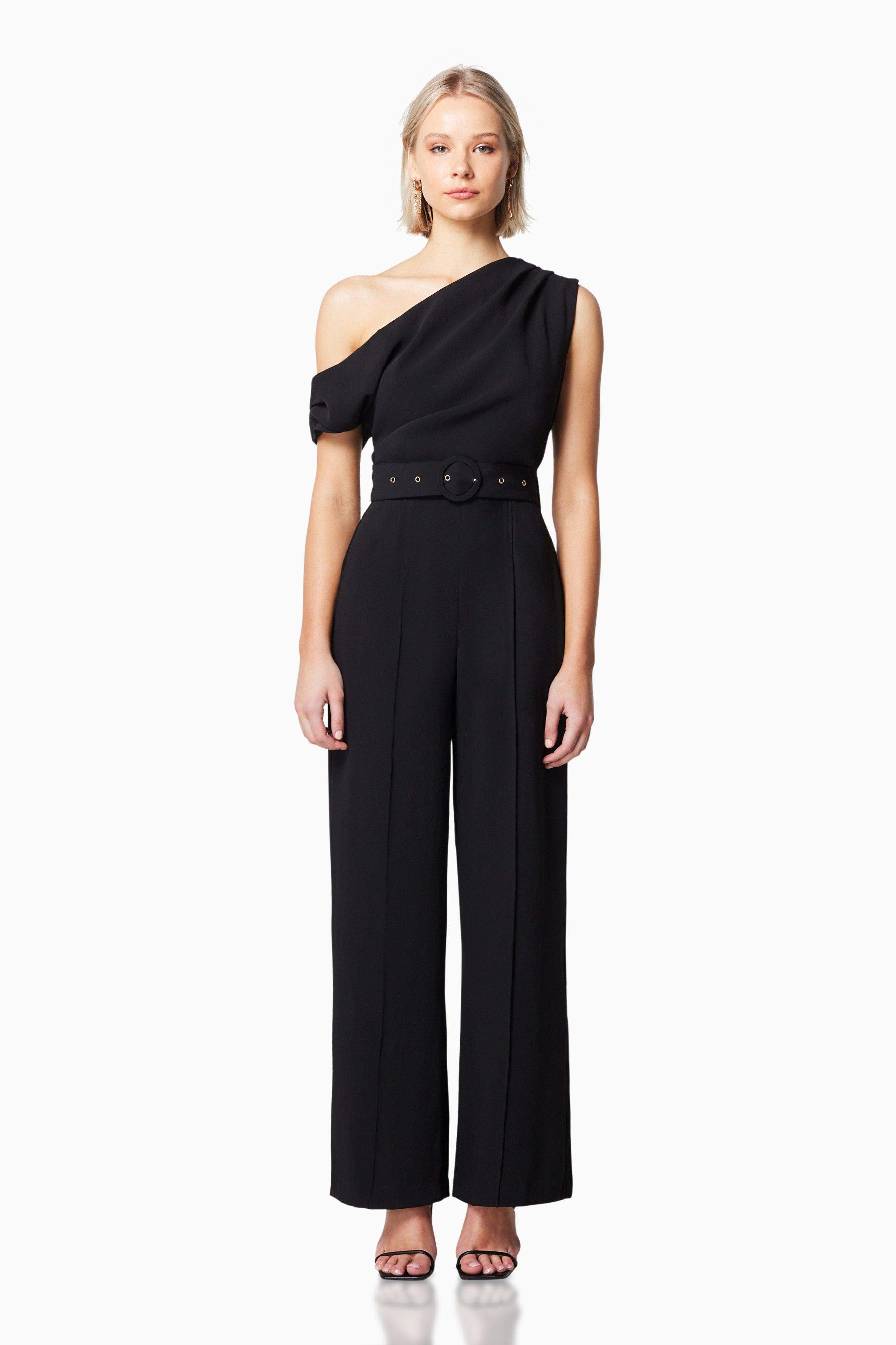 Elba Asymmetrical Jumpsuit in Black