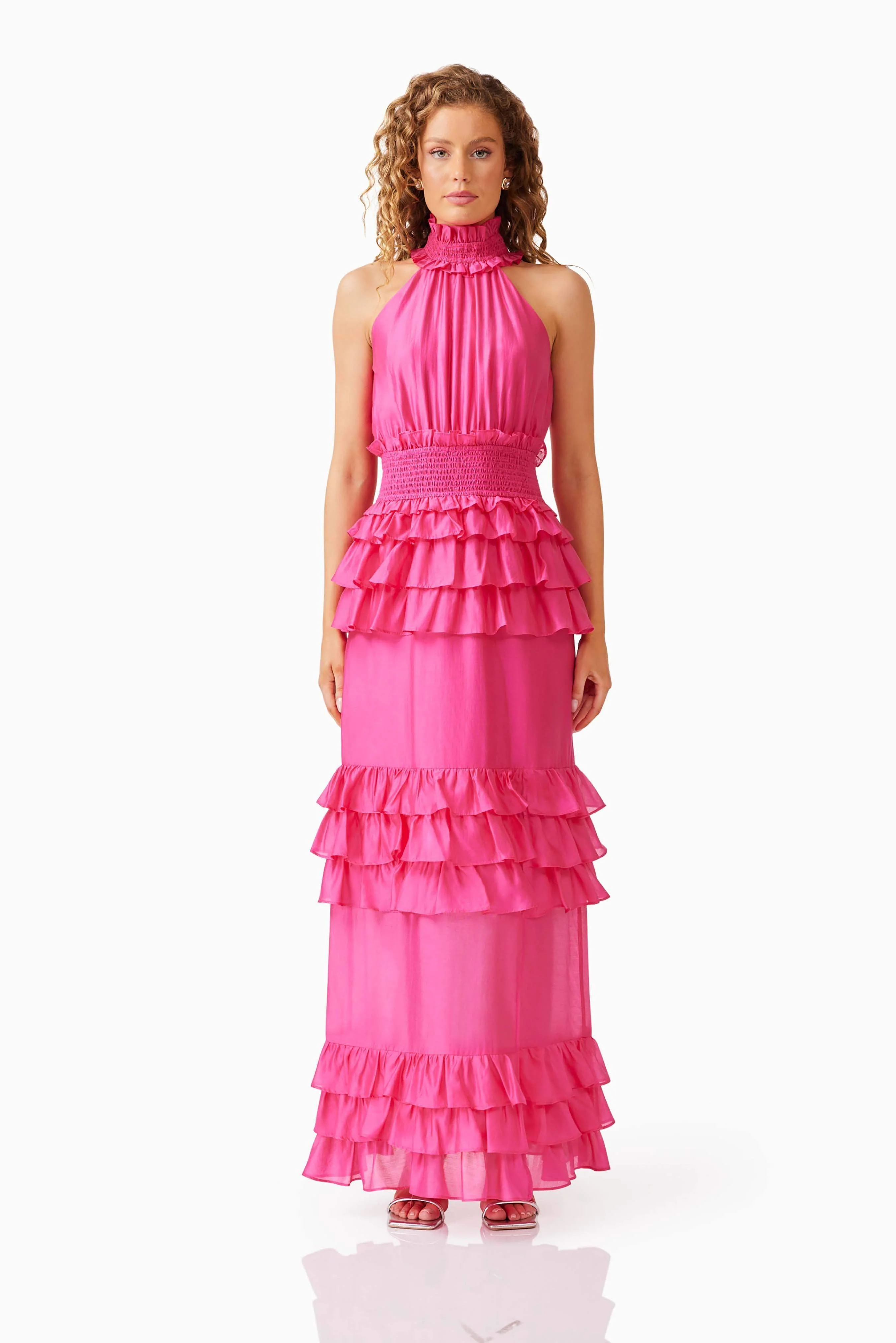 Kalani Halter Maxi Dress in Pink