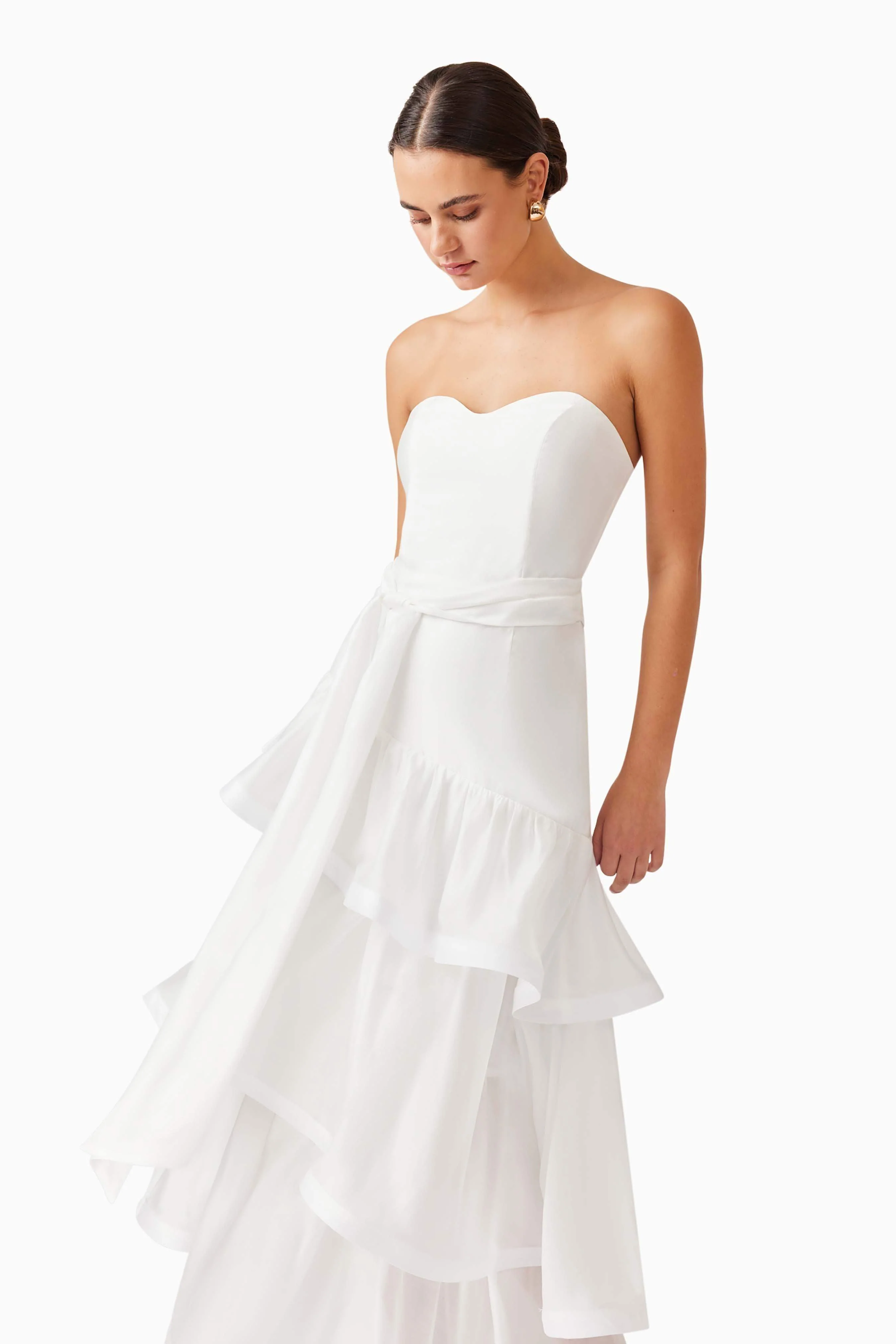 Kalani Strapless Maxi Dress in White