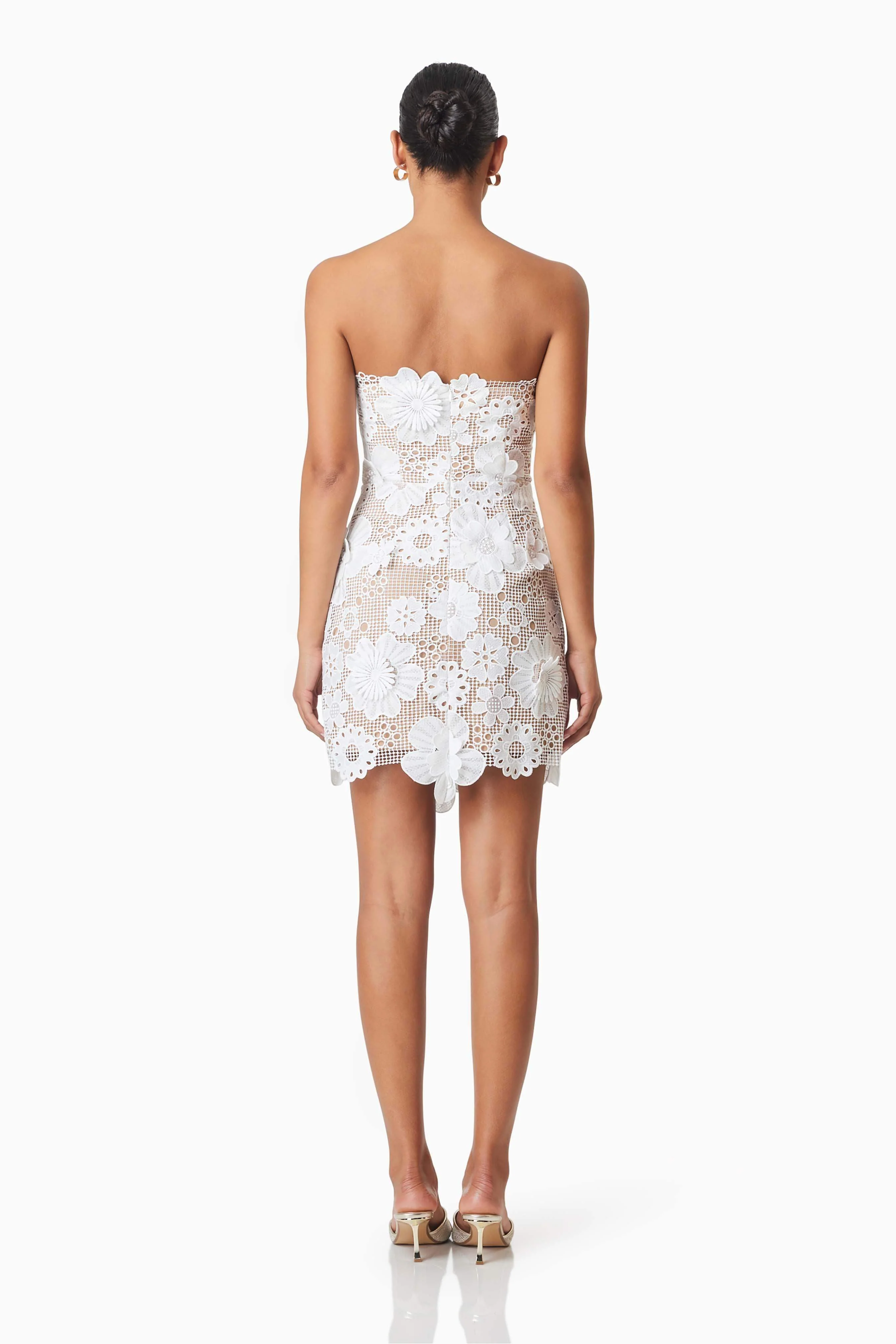 Autumn Strapless Mini Dress In White