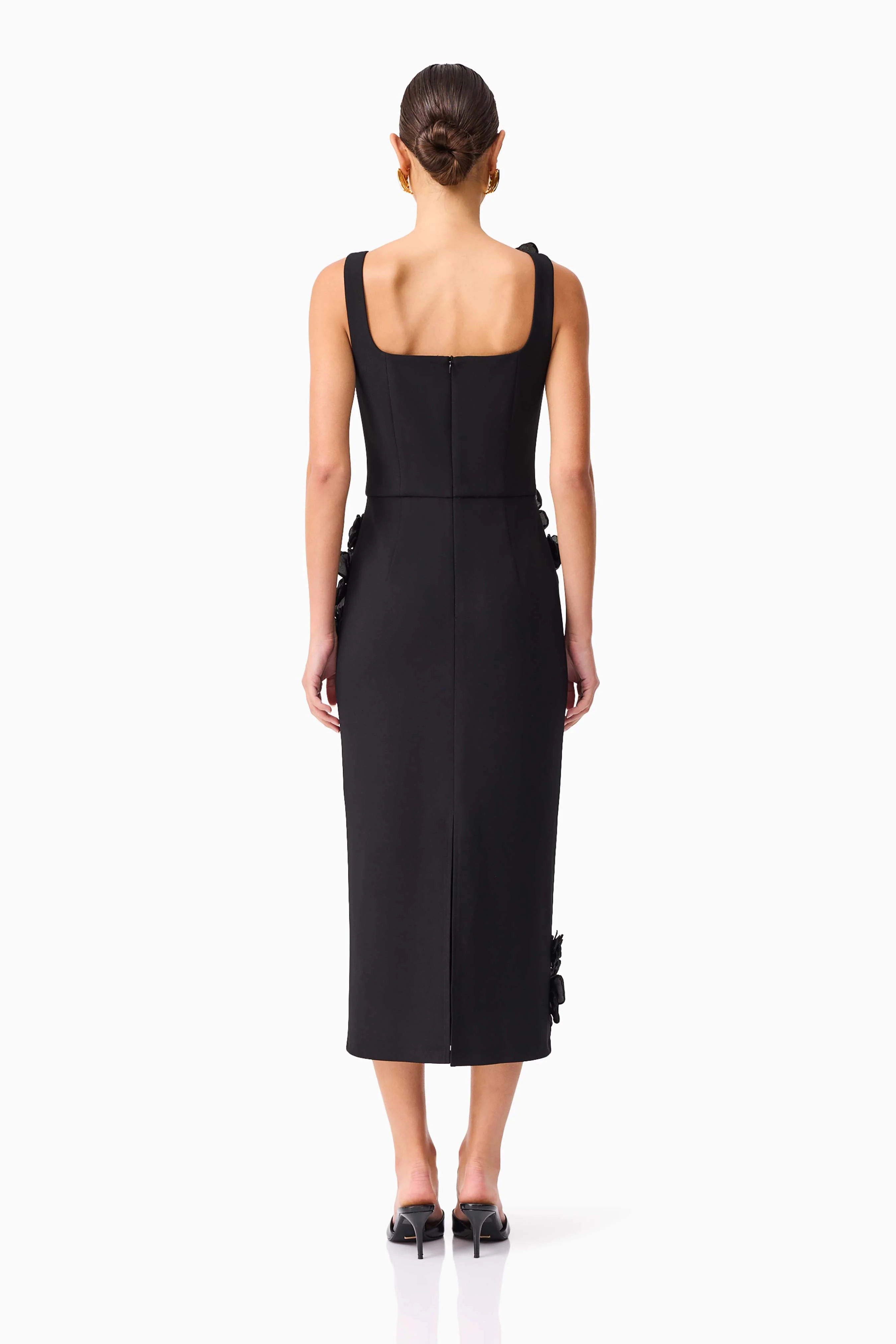 Chantelle 3D Midi Dress in Black