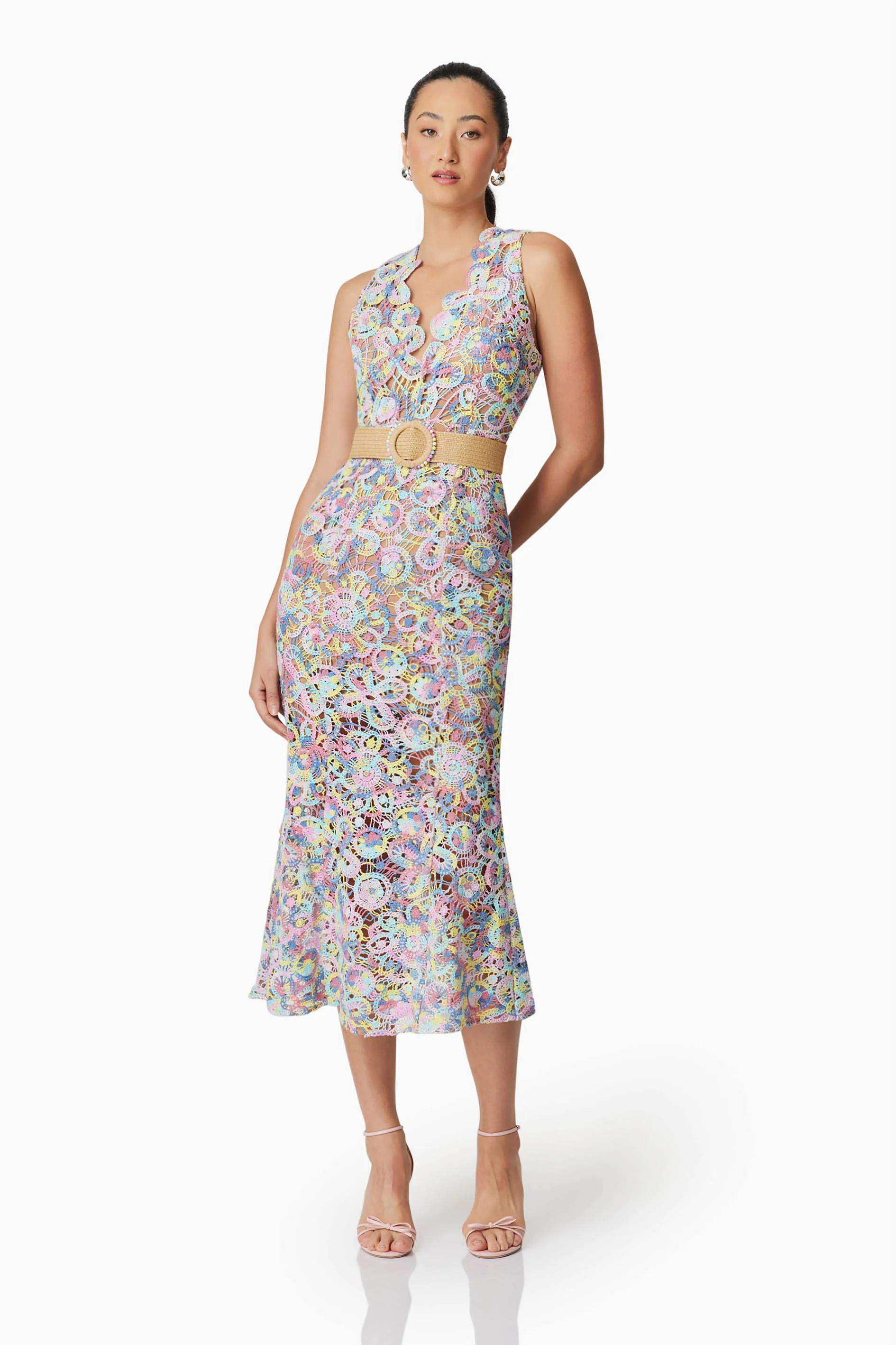 Rue Crochet Midi Dress in Purple