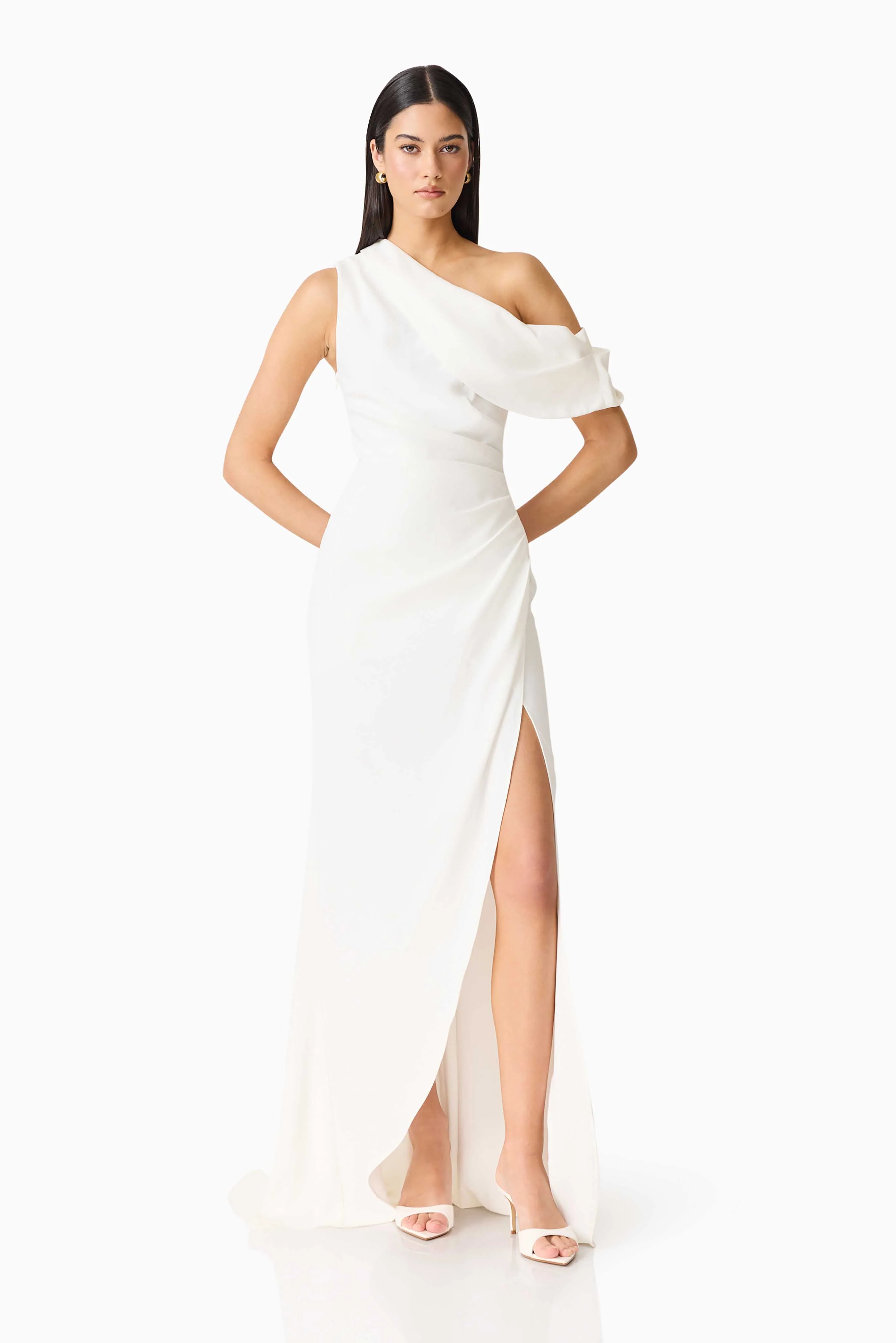 Isadora Off The Shoulder Maxi Gown in Ivory