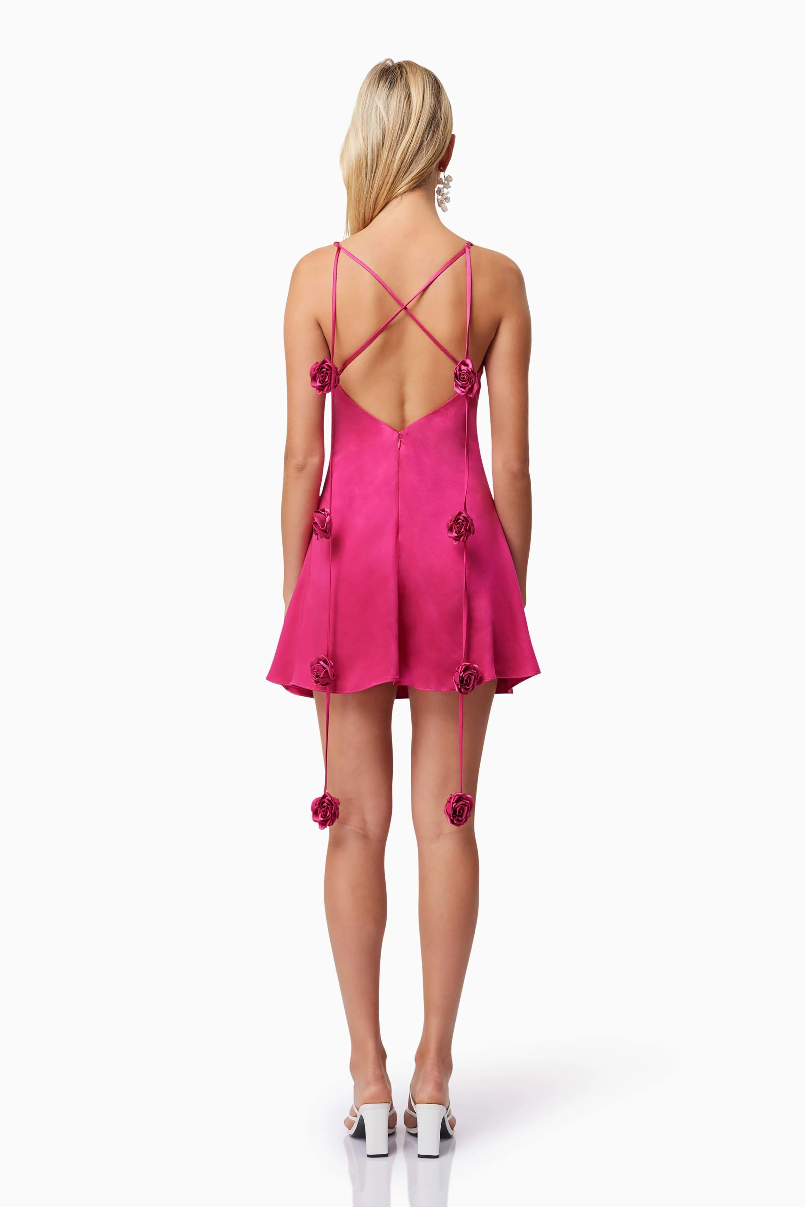 Zinnia Cowl Neck Party Mini Dress In Pink