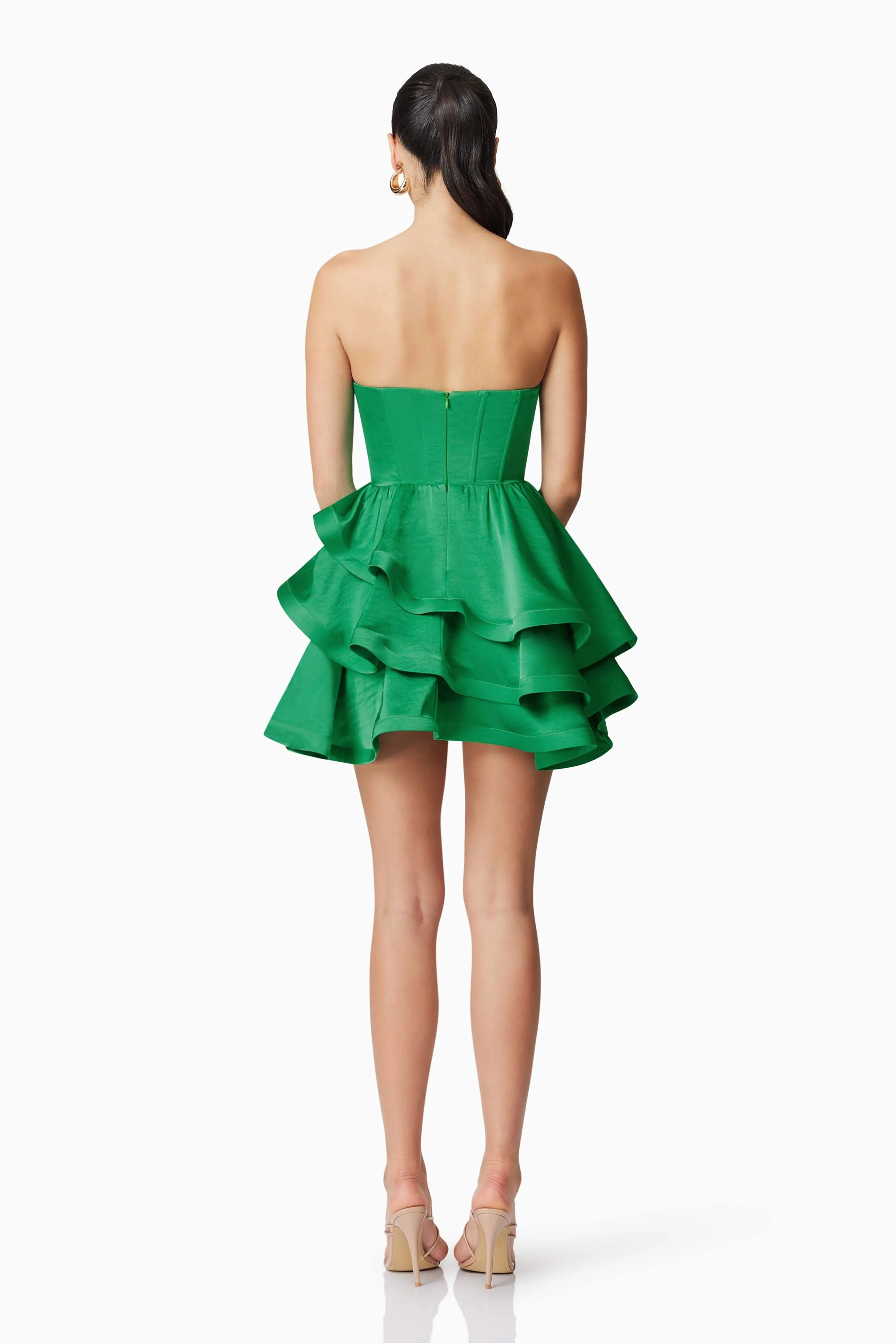 Roni Strapless Mini Dress in Green