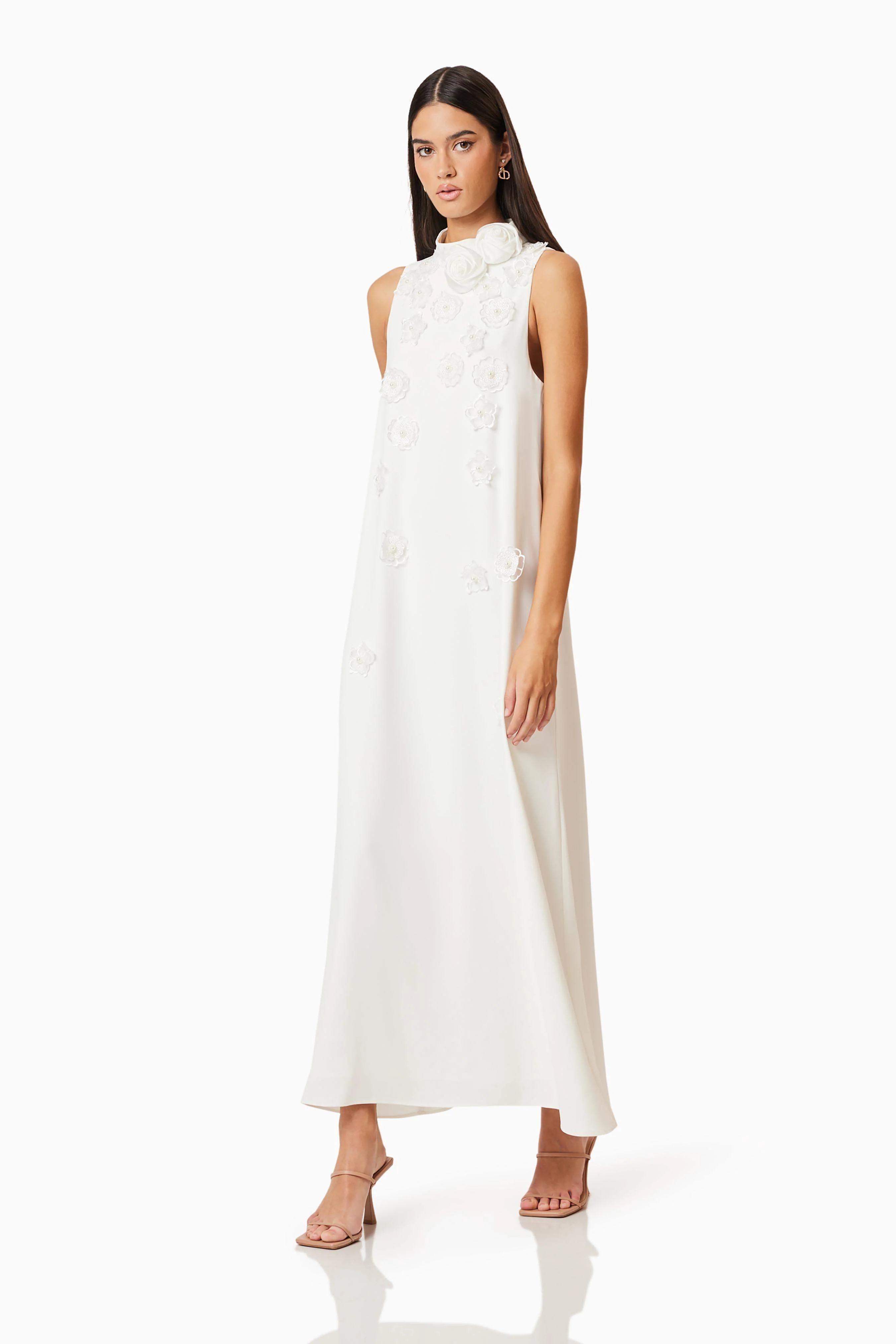Lilydale 3D Maxi Dress In White