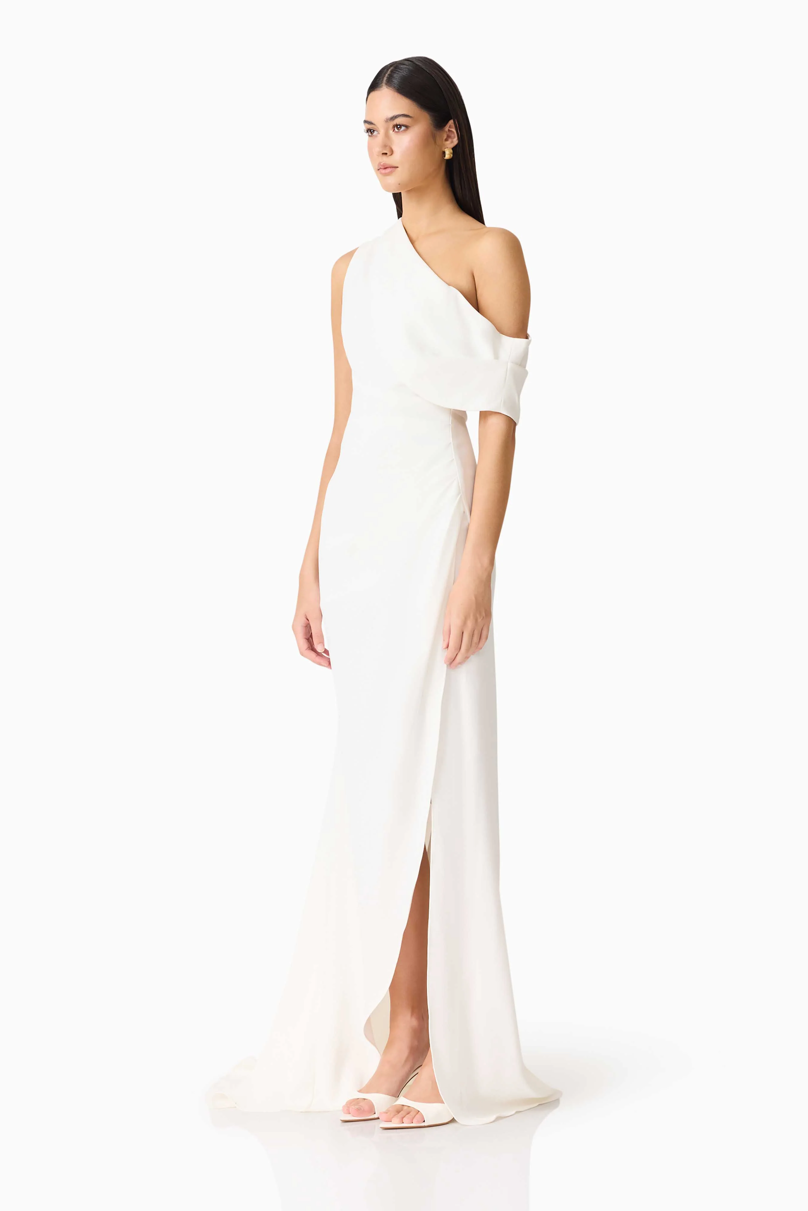 Isadora Off The Shoulder Maxi Gown in Ivory
