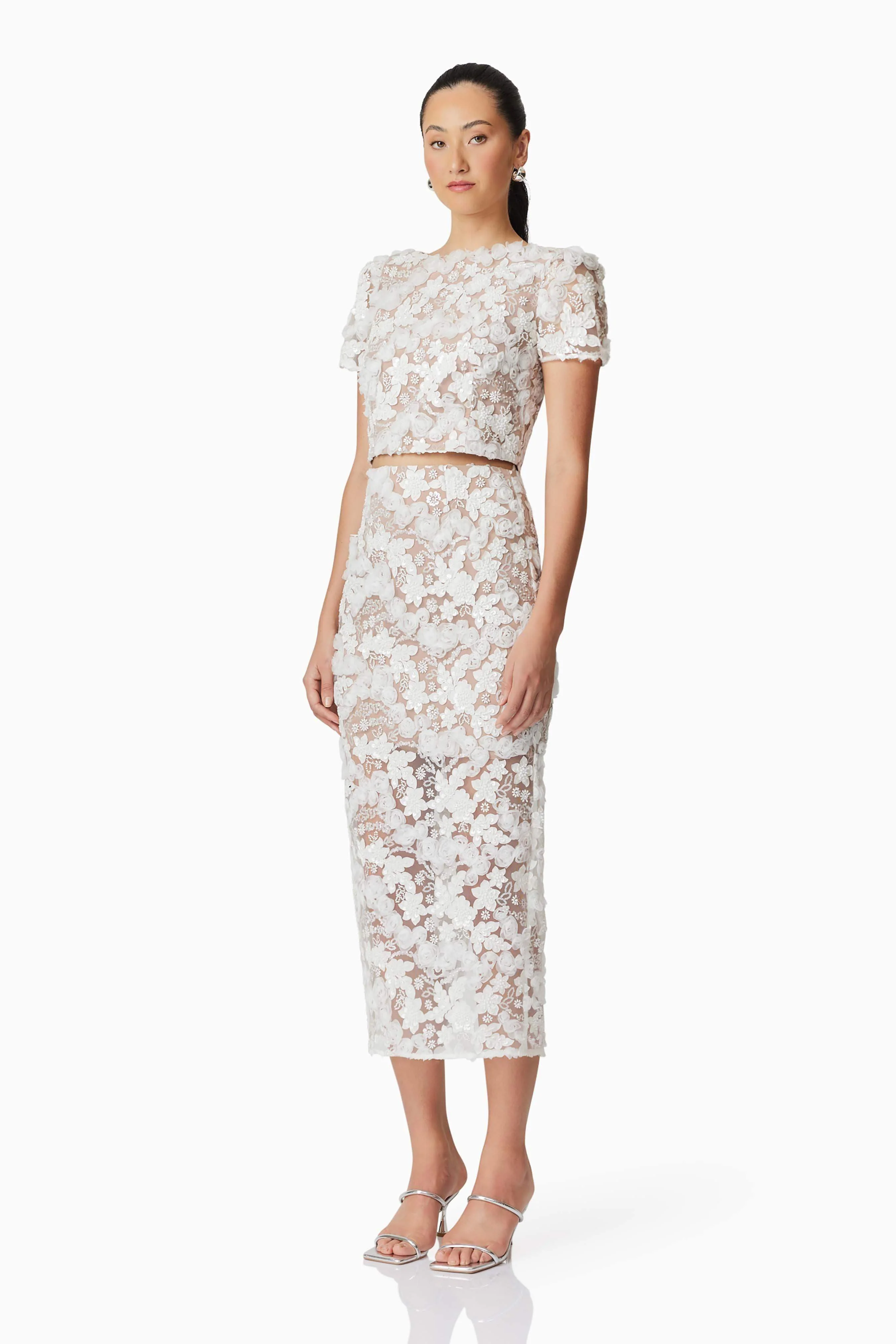 Vonni Sequin Set in White