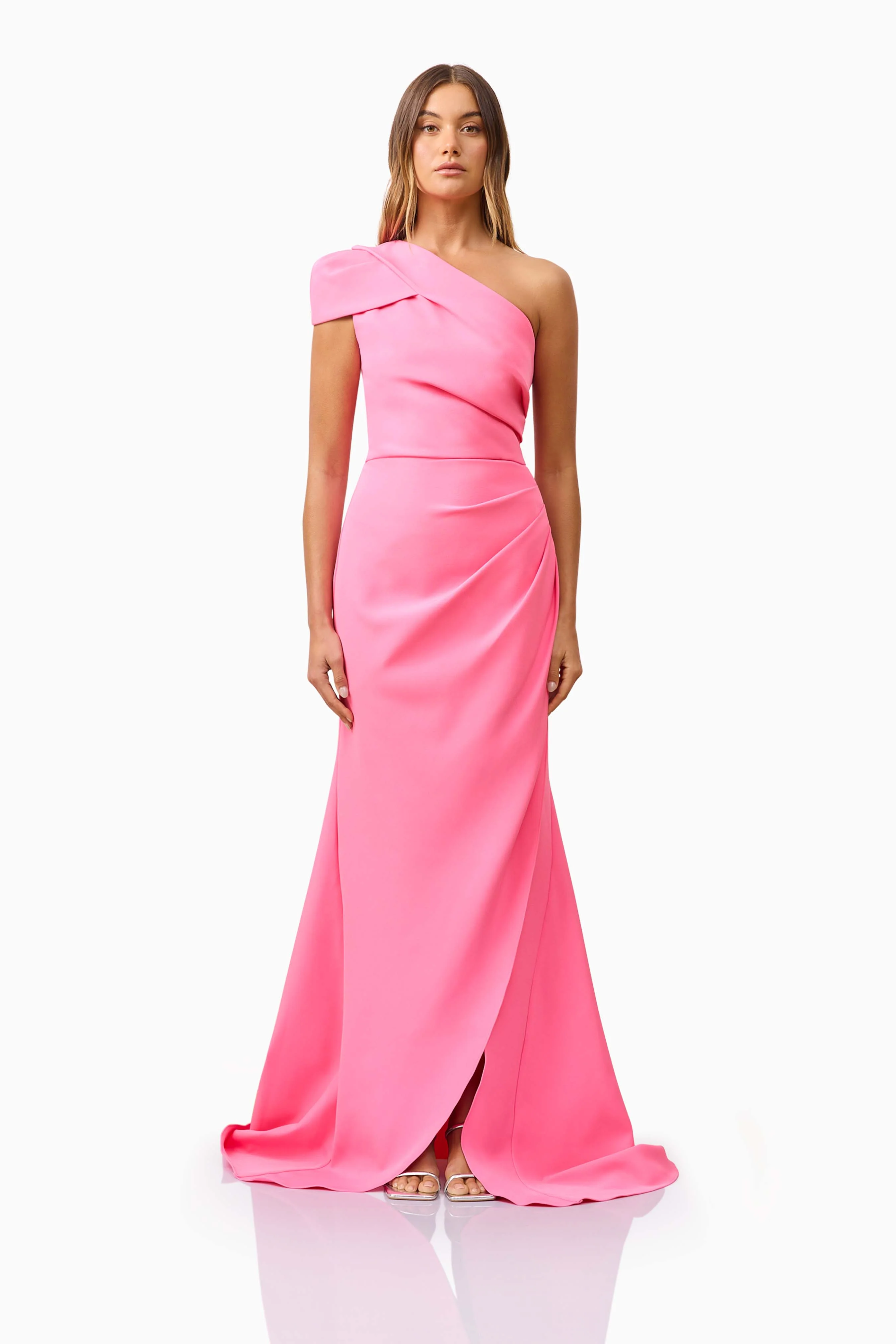Klara One Shoulder Gown in Pink