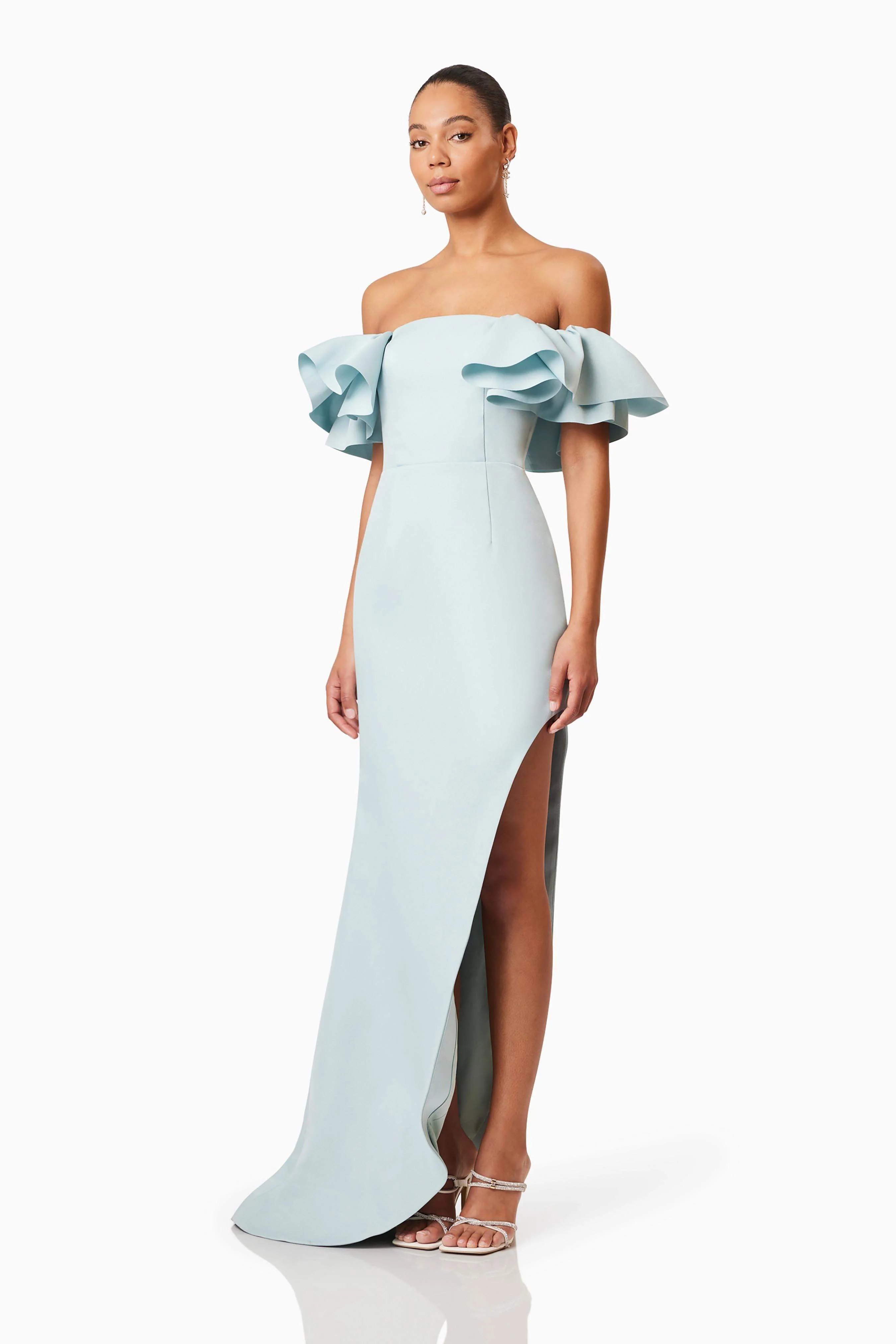 Geranium Hilo Off the Shoulder Dress In Blue