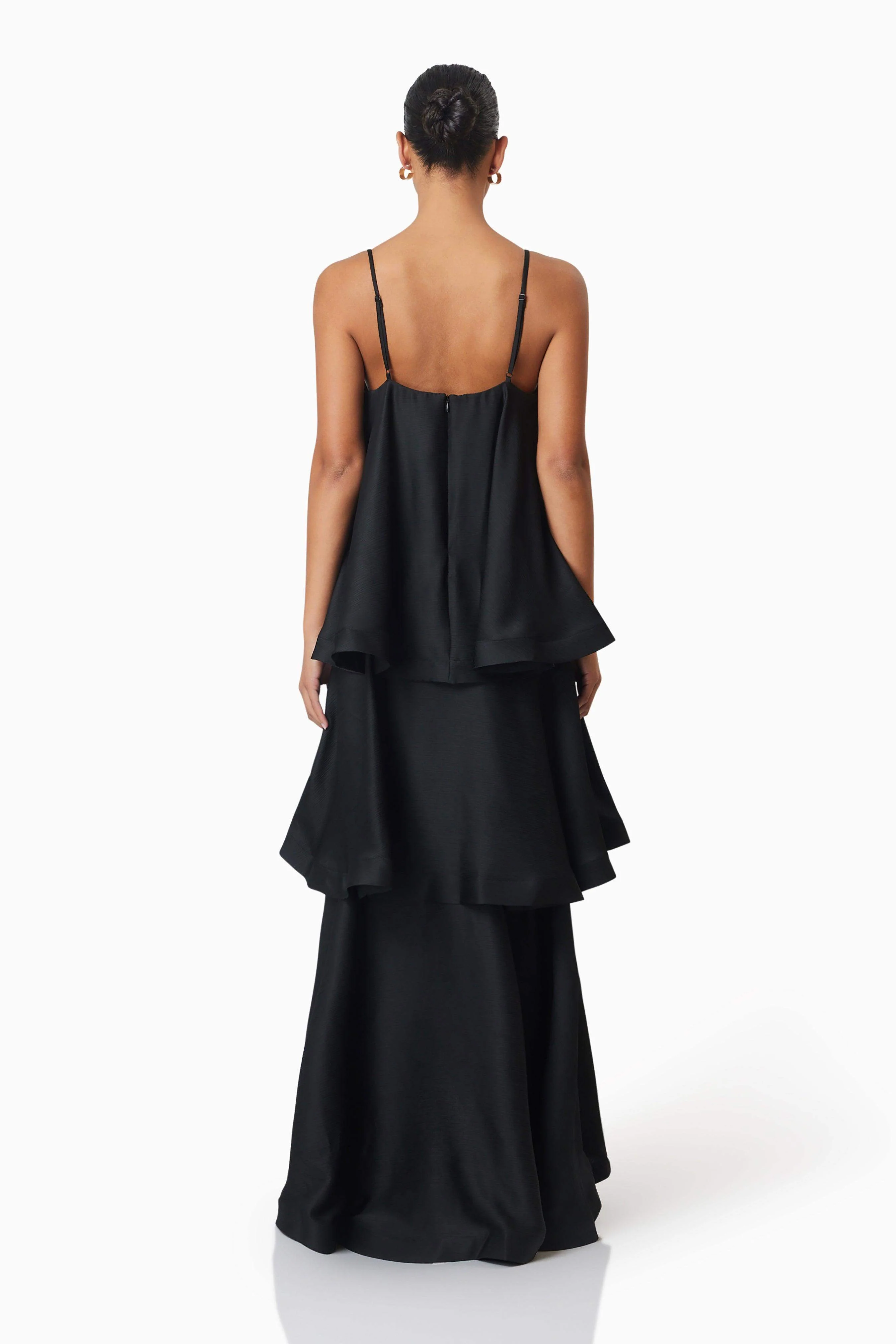Tilly Tiered Maxi Dress in Black