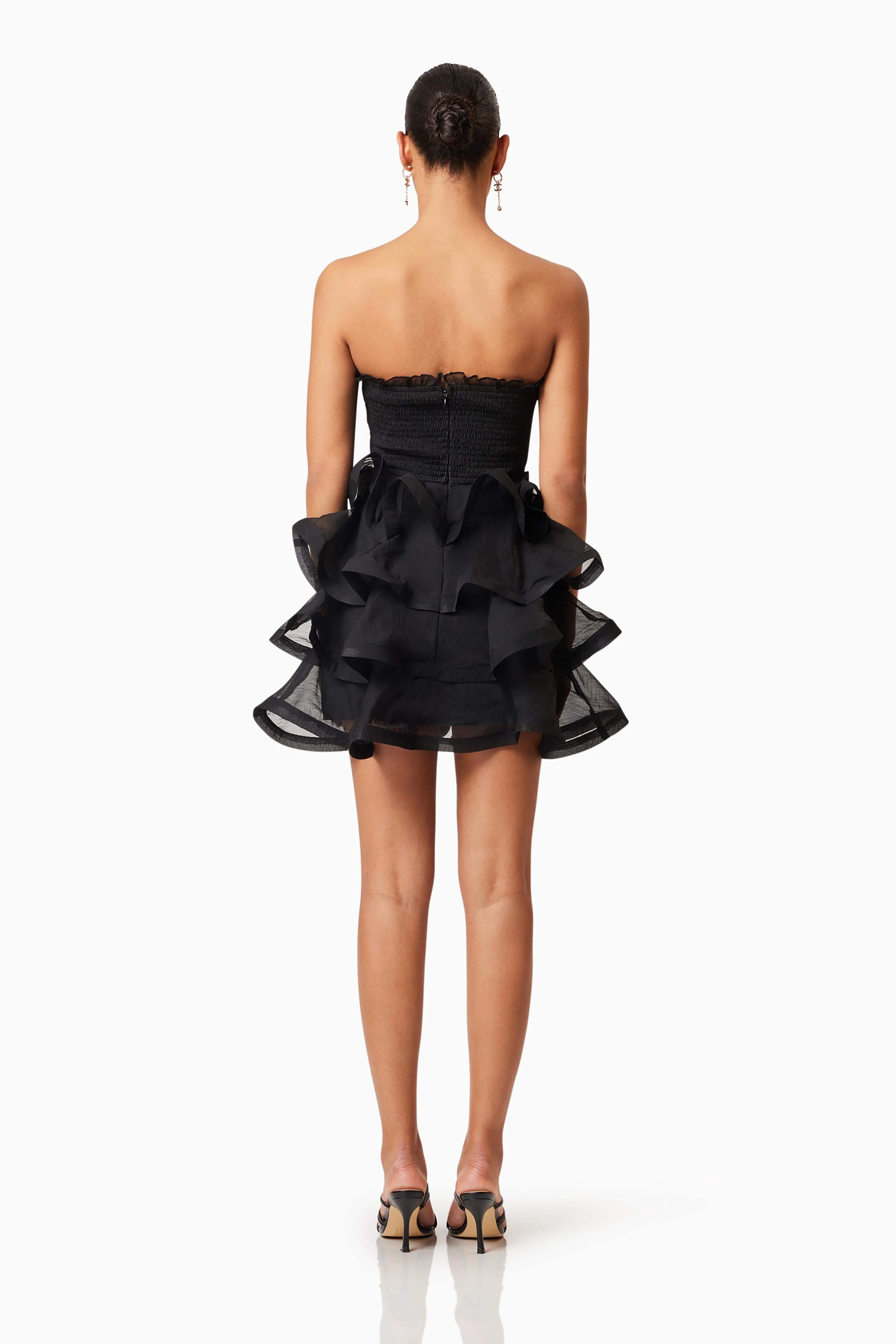 Louise Strapless Mini Dress In Black