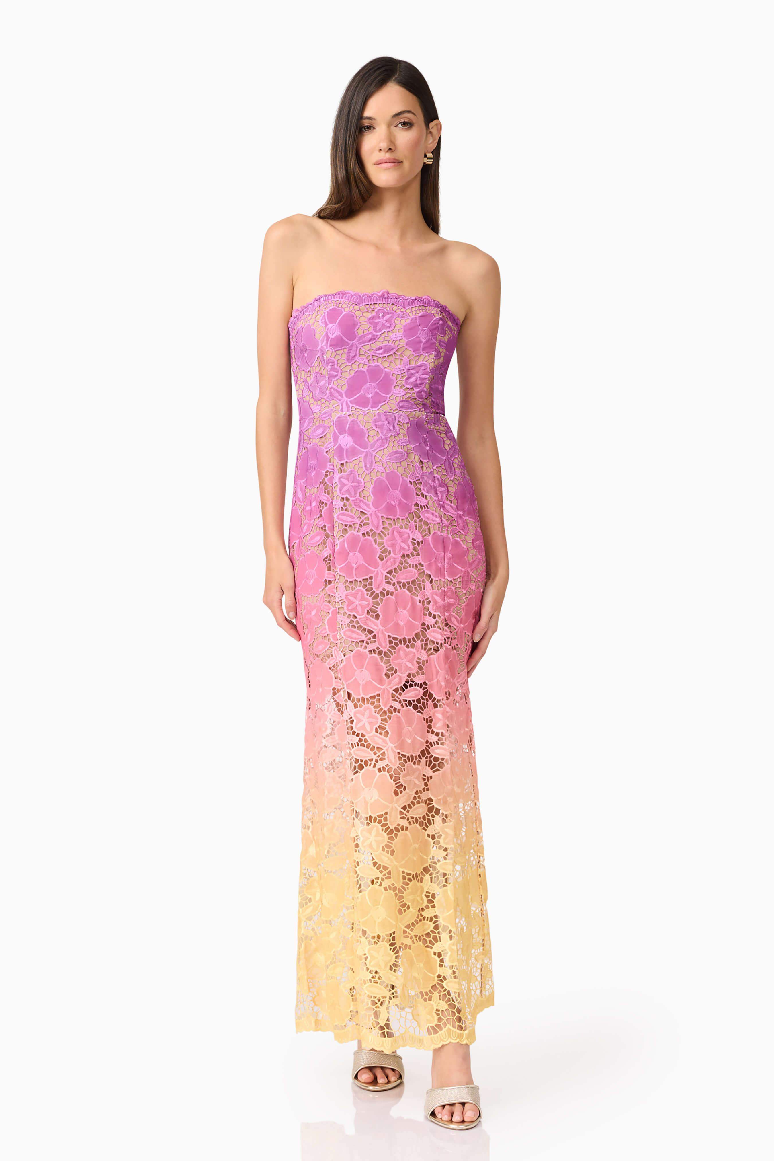 Mesmerizing Ombre Lace Maxi Dress In Purple