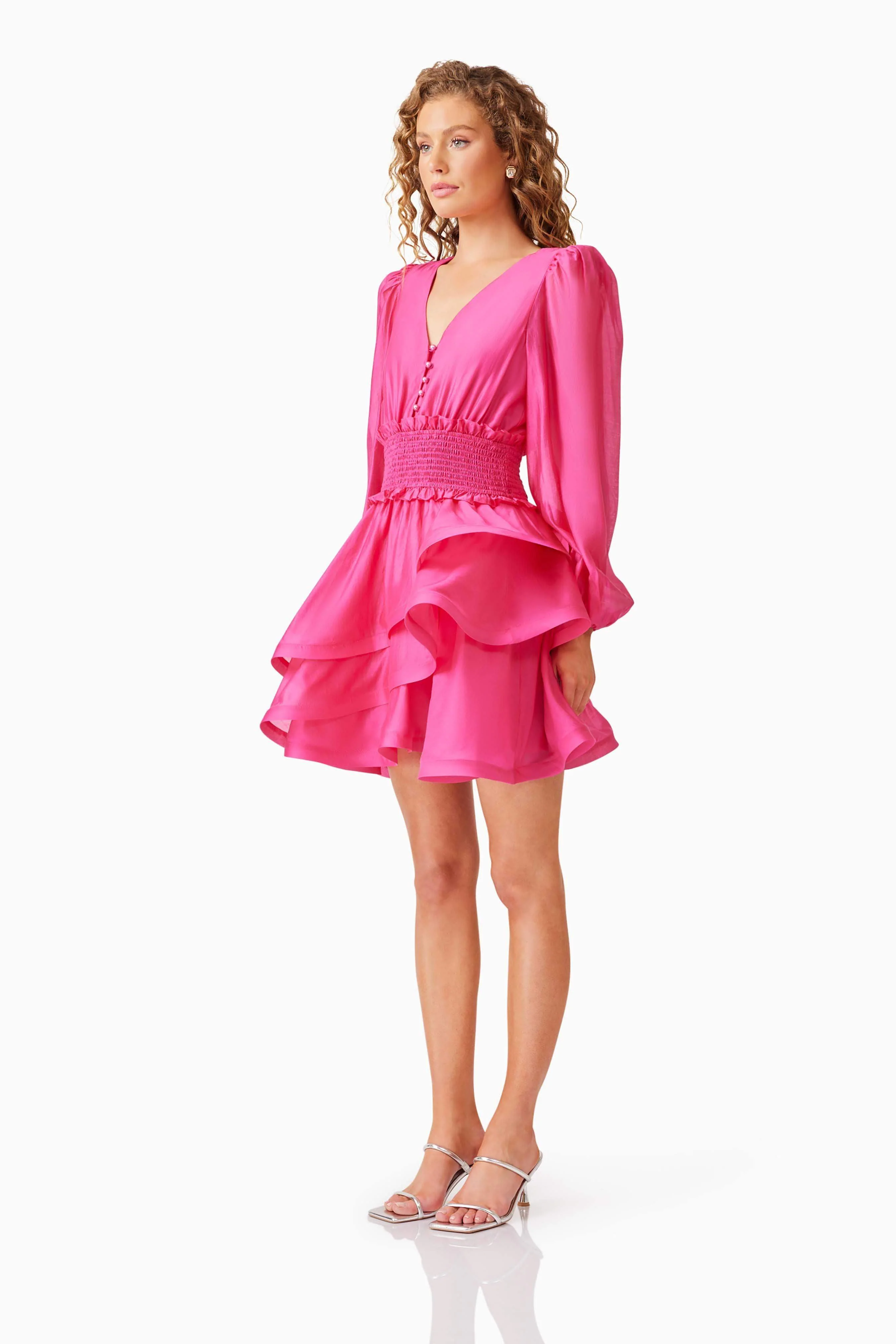 Kalani Long Sleeve Mini Dress Pink