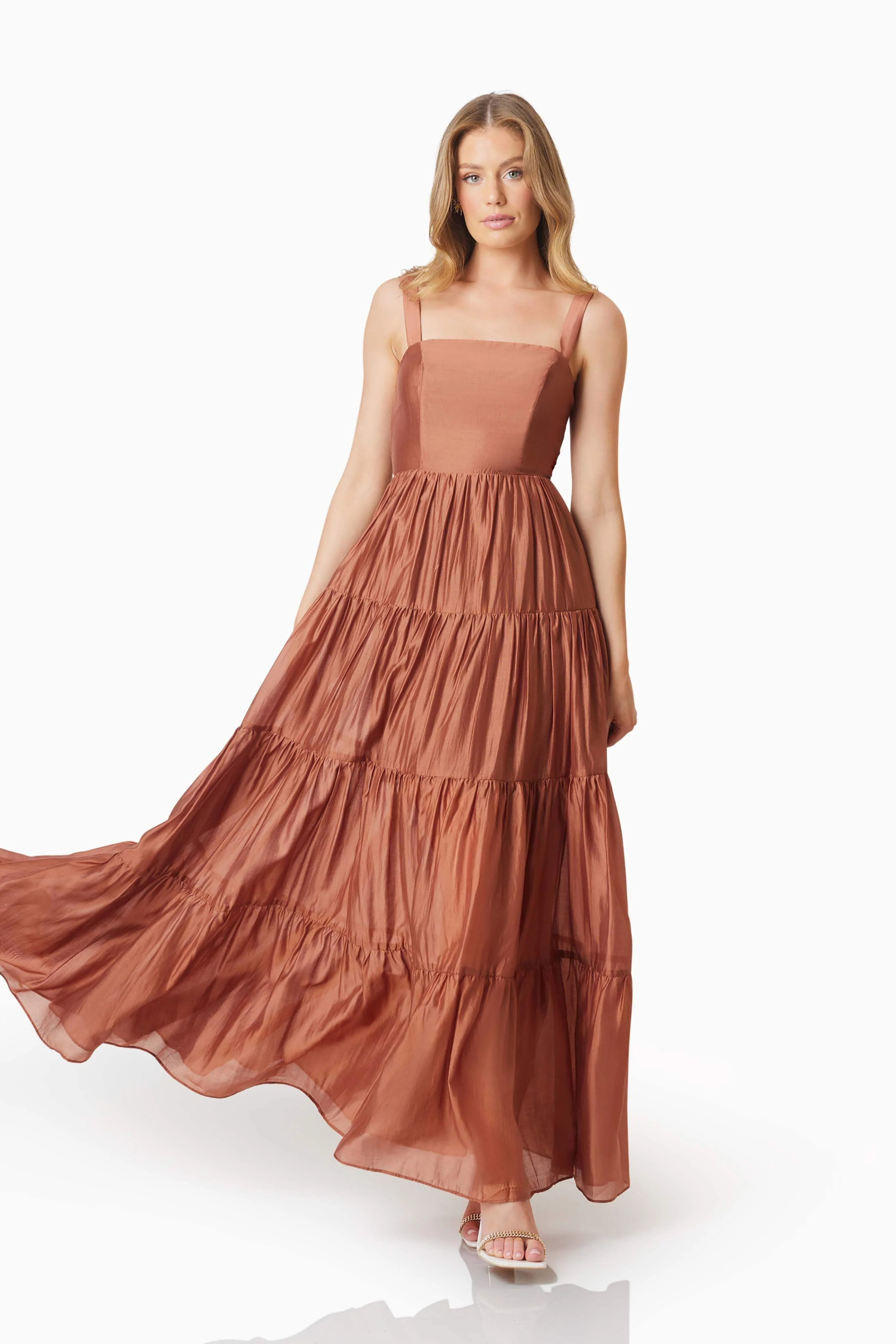 Fauna Resortwear Maxi Dress In Brown