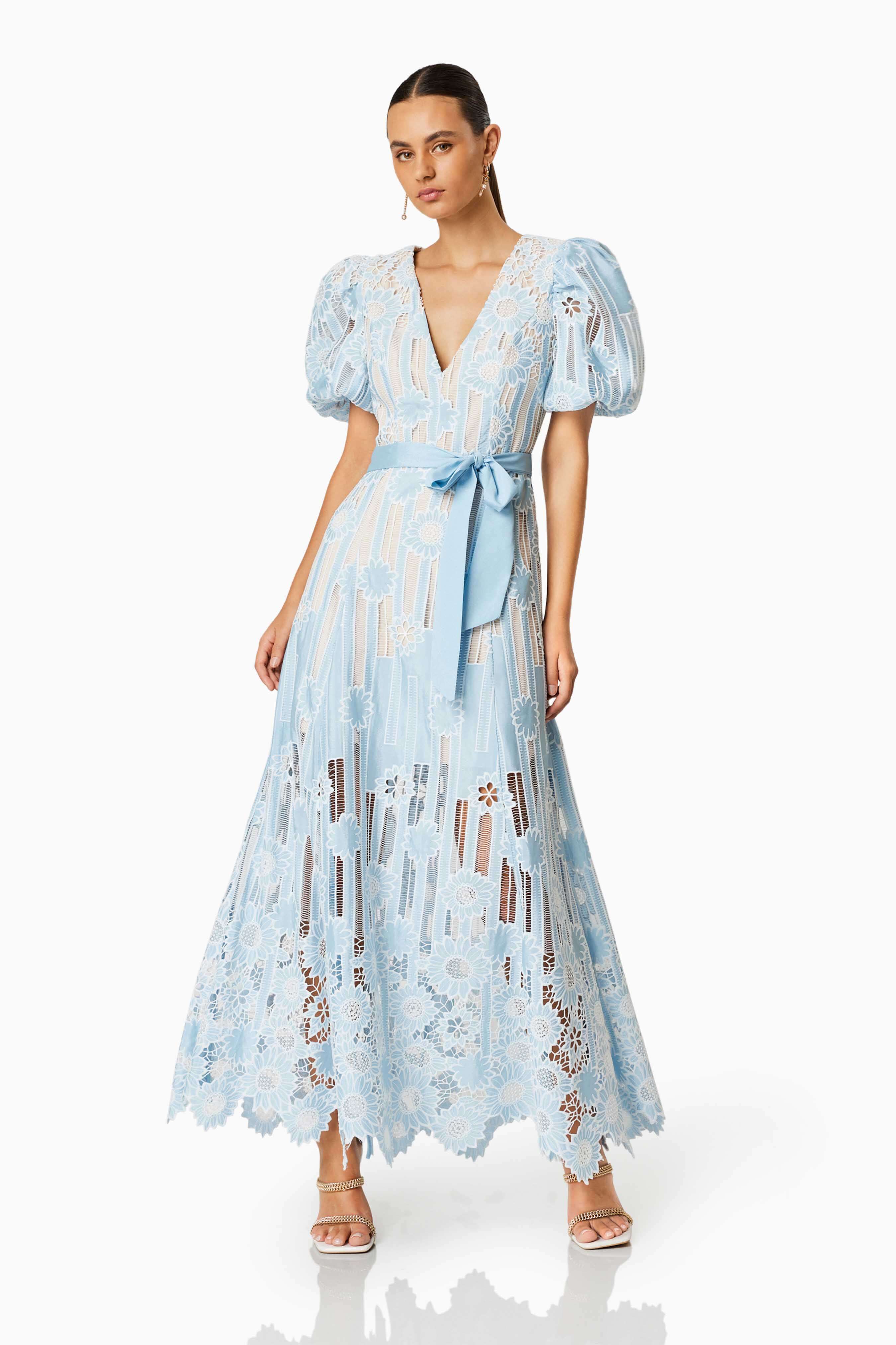 Whirlwind Puff Sleeve Maxi Dress