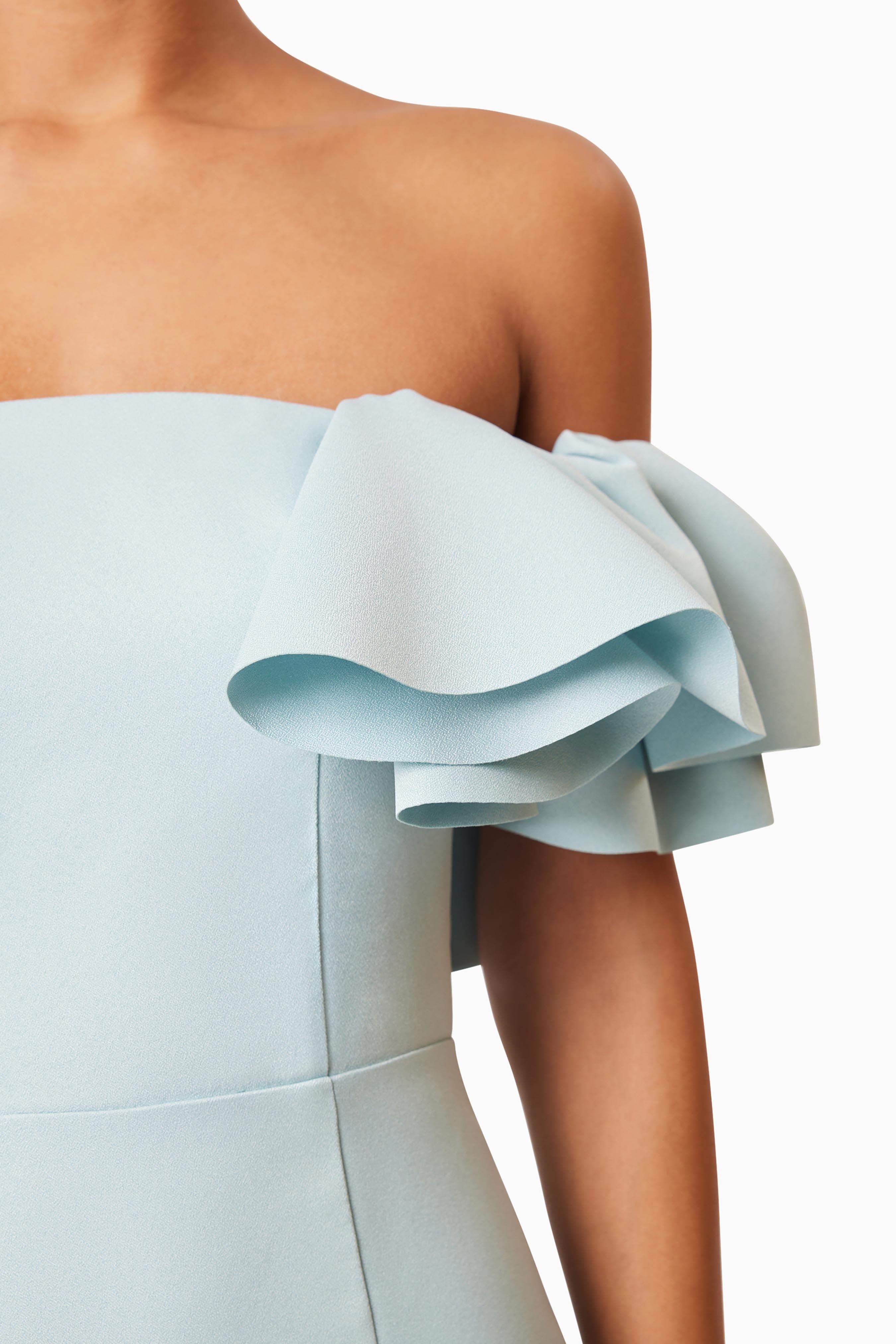 Geranium Hilo Off the Shoulder Dress In Blue