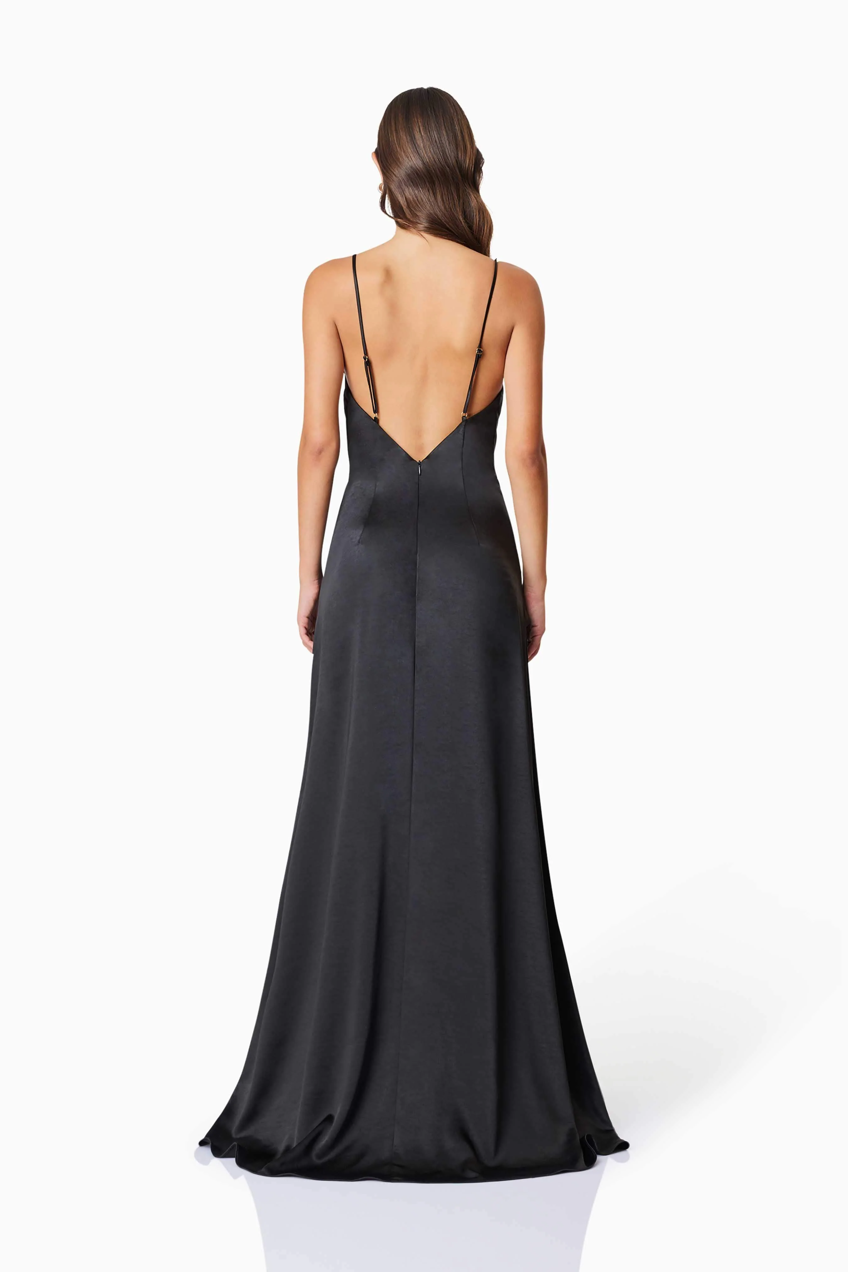Clementine Cowl Neck Maxi Dress In Black
