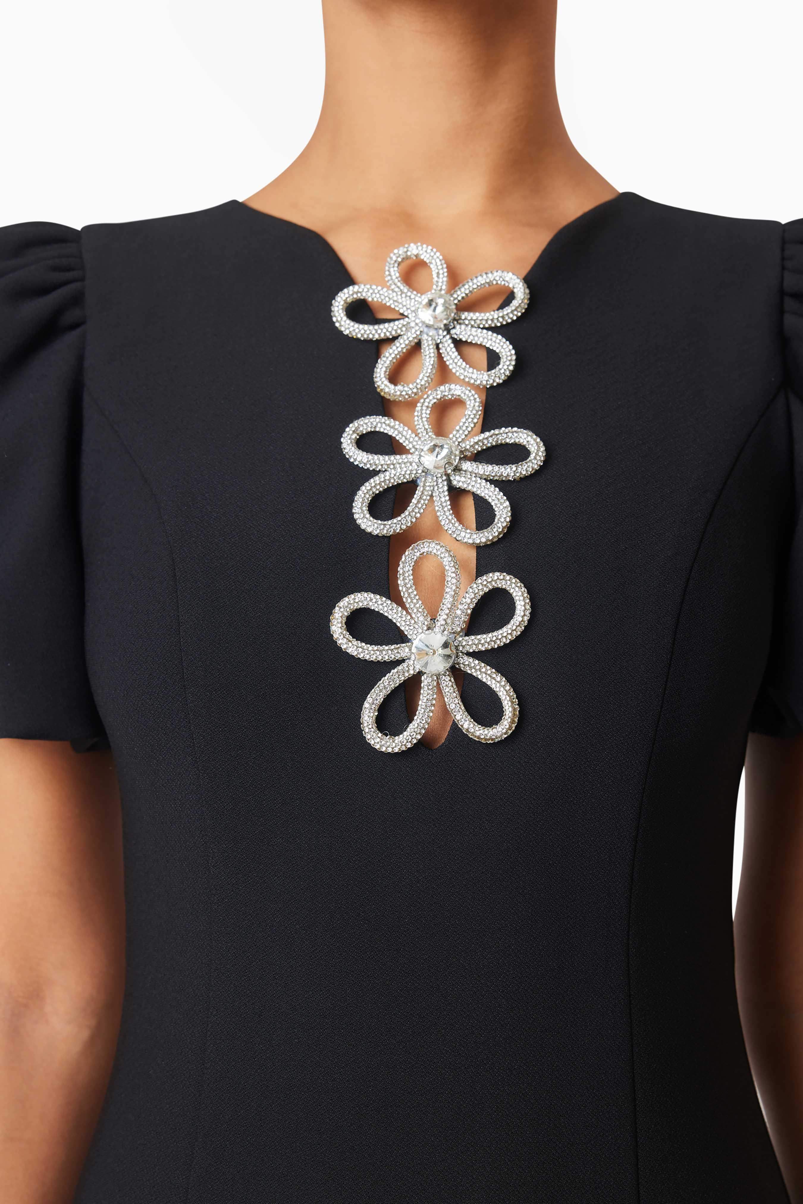 Delia Diamante Mini Dress In Black