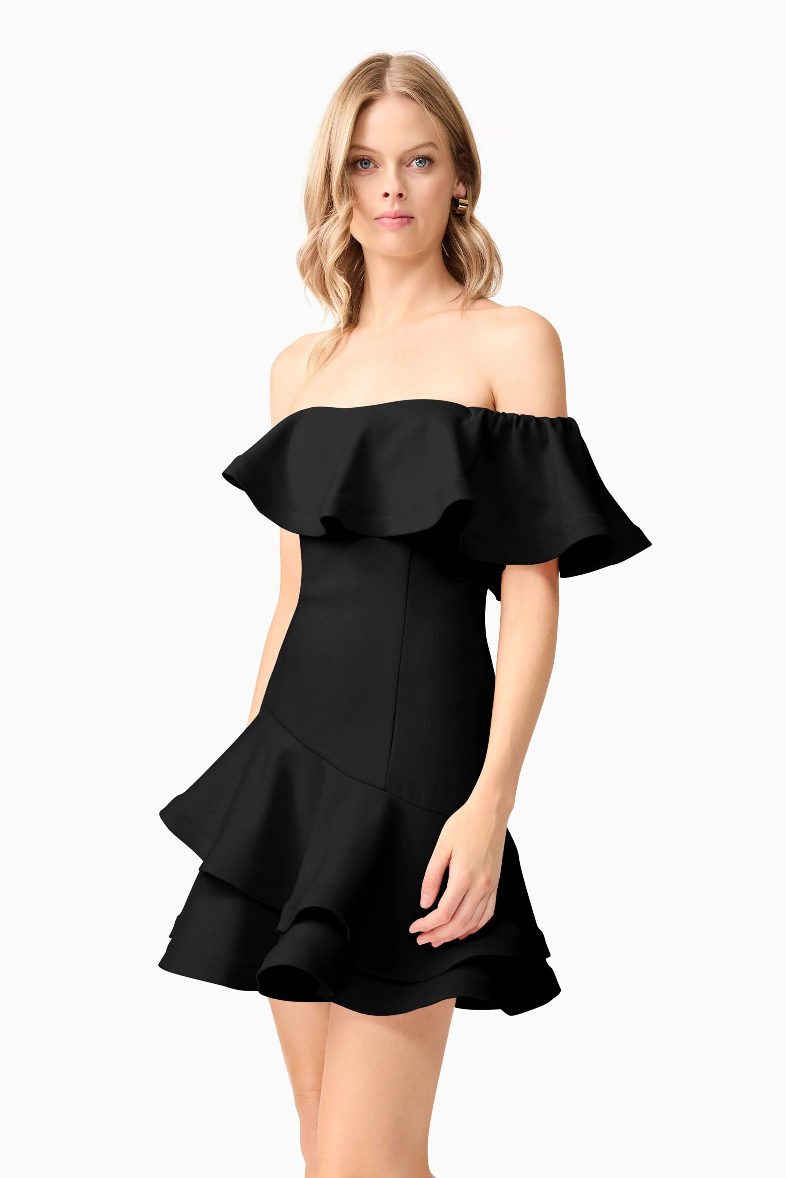 Ava Strapless Mini Dress in Black
