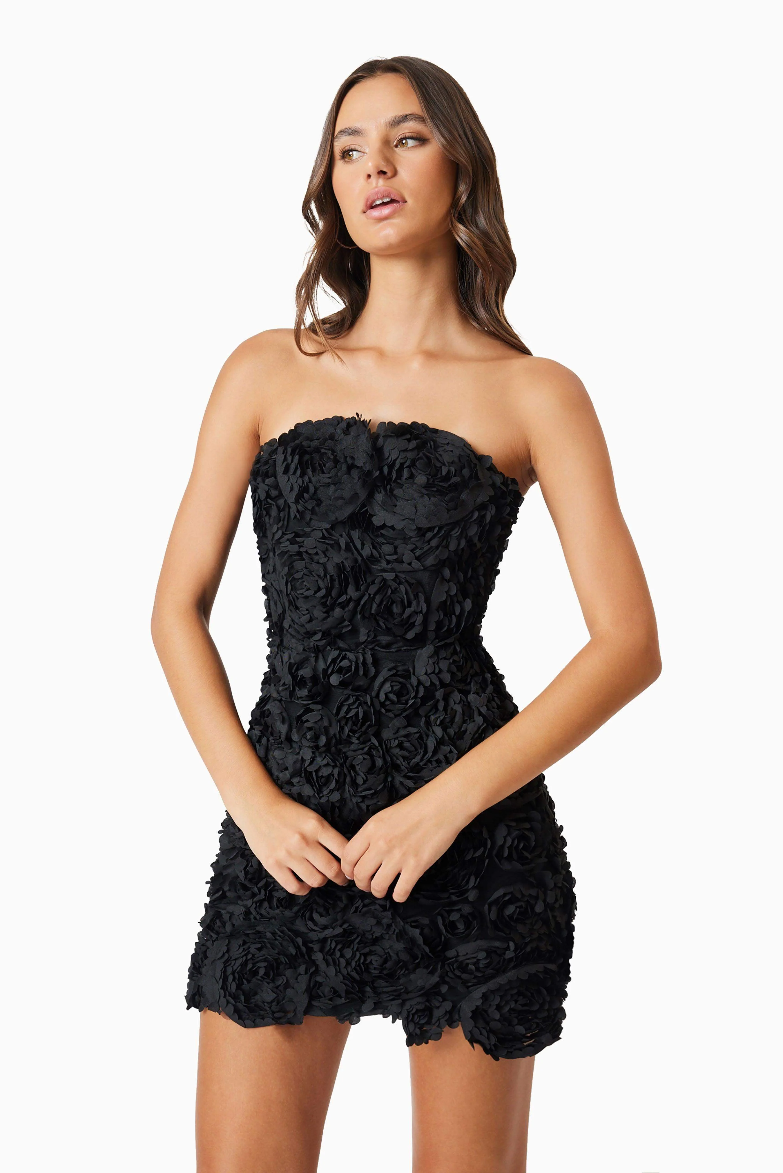 Megan Strapless Mini Dress In Black