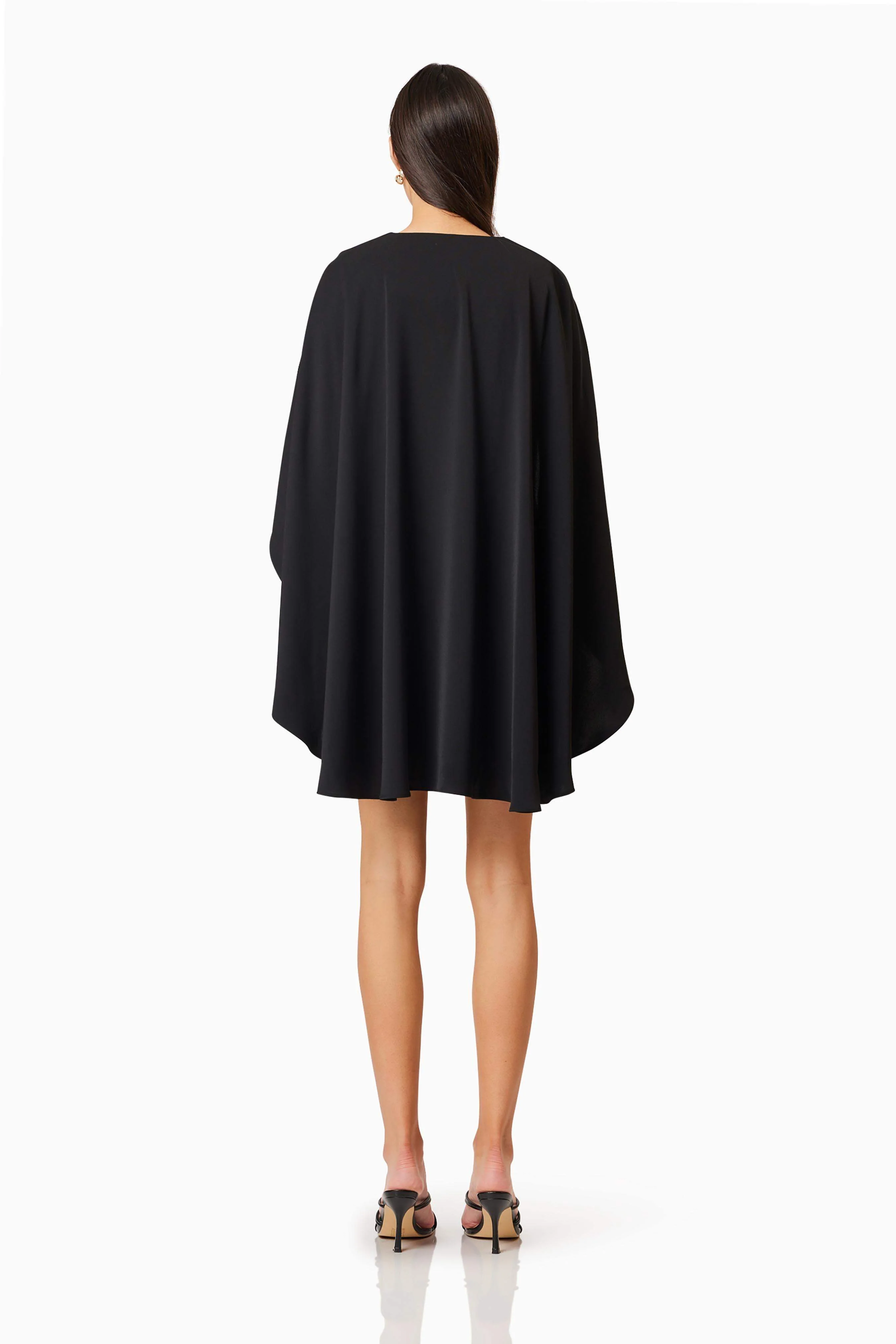 Lilydale Cape Mini Dress In Black