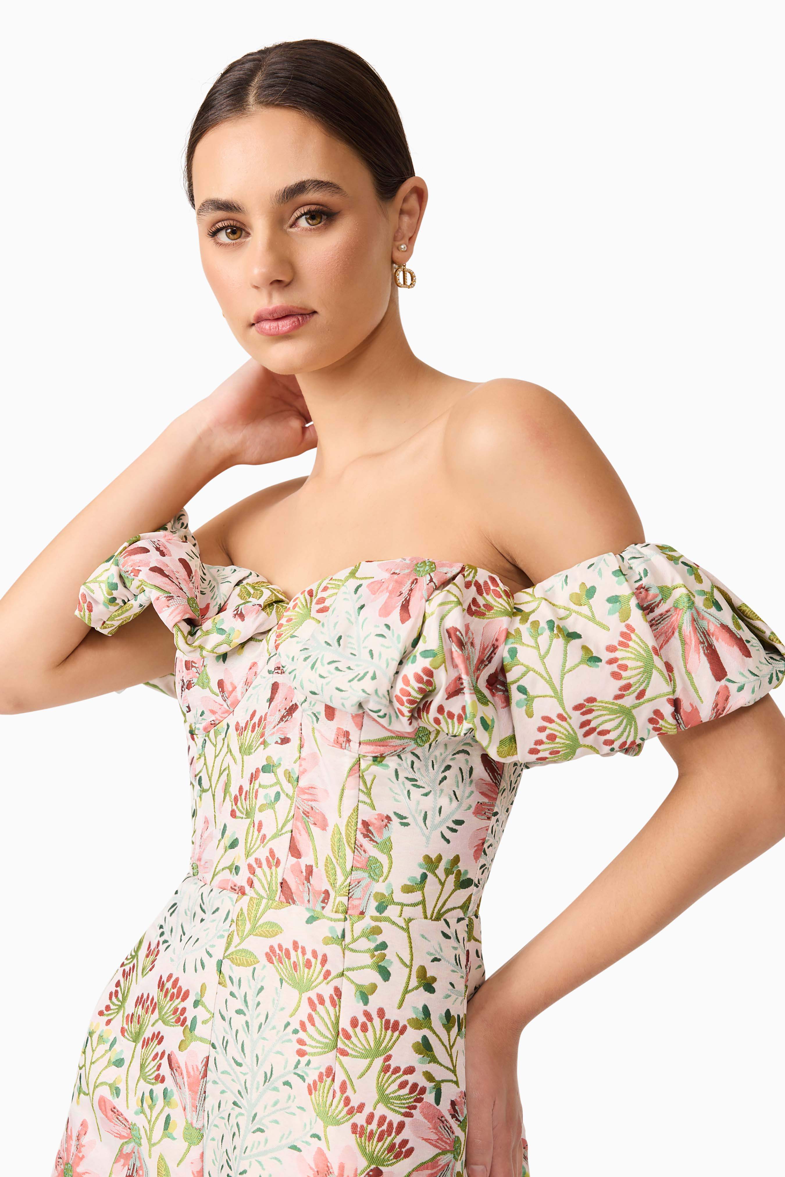 Calaantha Off The Shoulder Romper in Floral