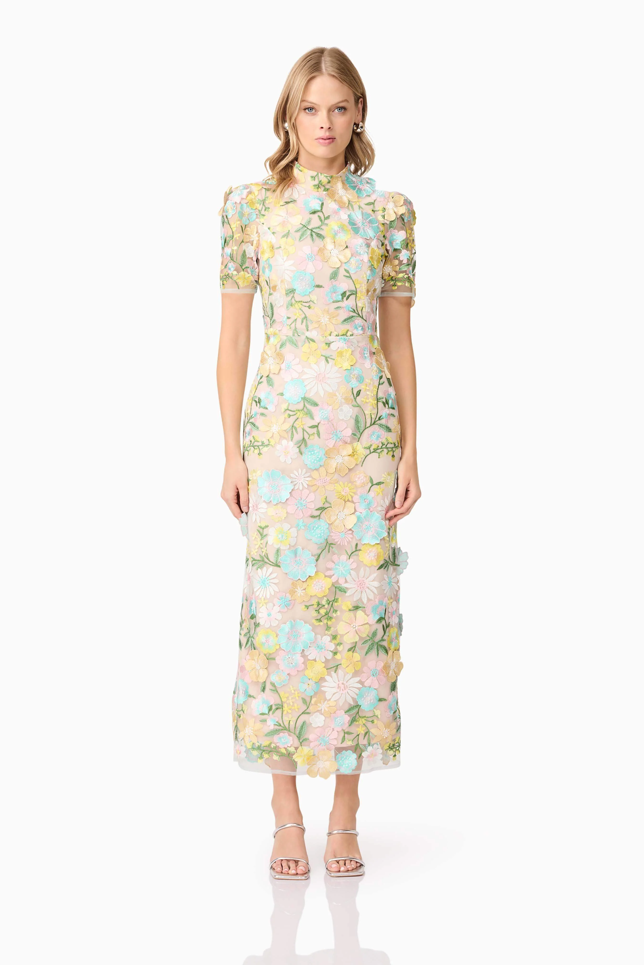 Oslo 3D Floral Midi Dress