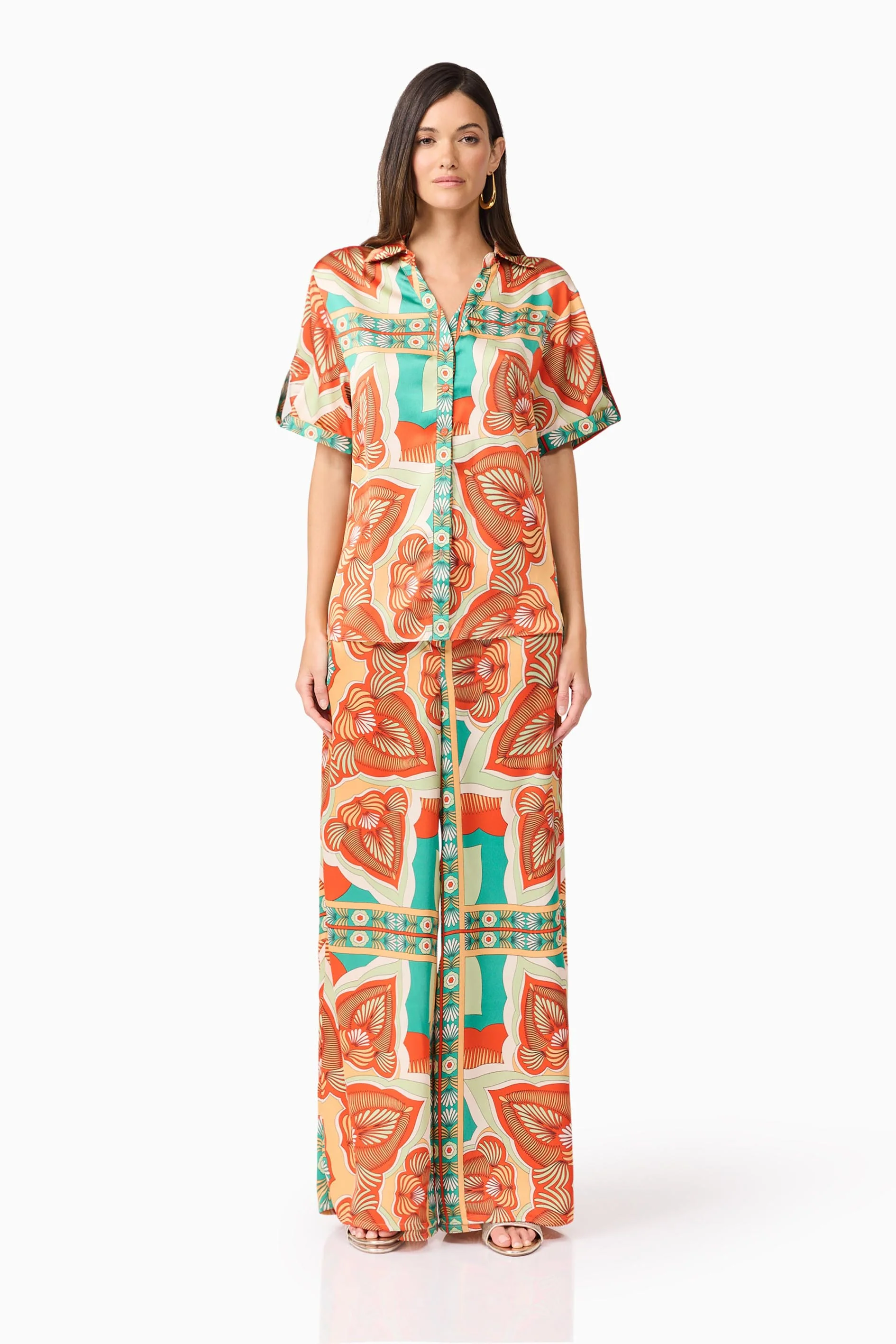 Neomi Satin Set in Orange