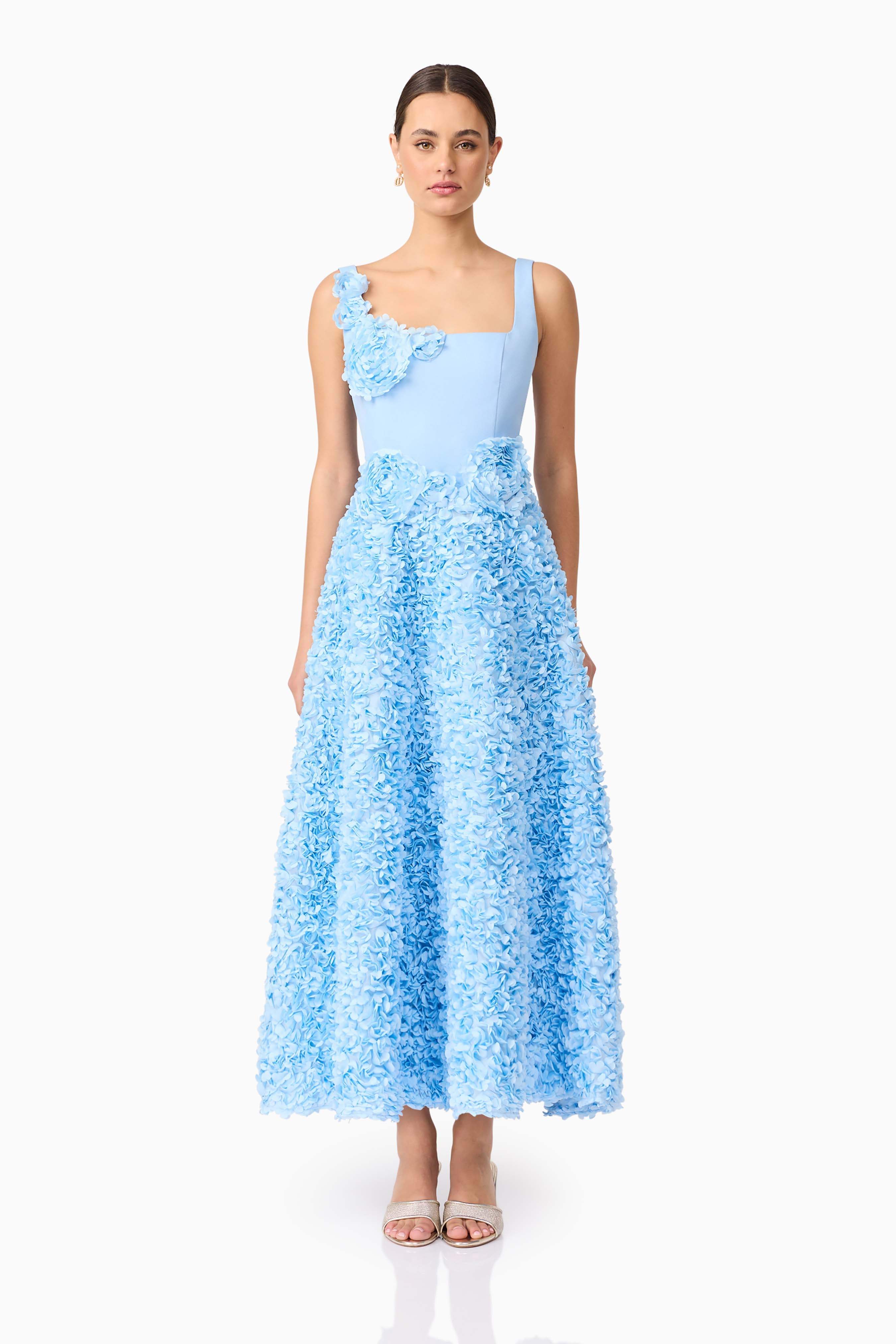 Kaia Floral Maxi Dress in Blue