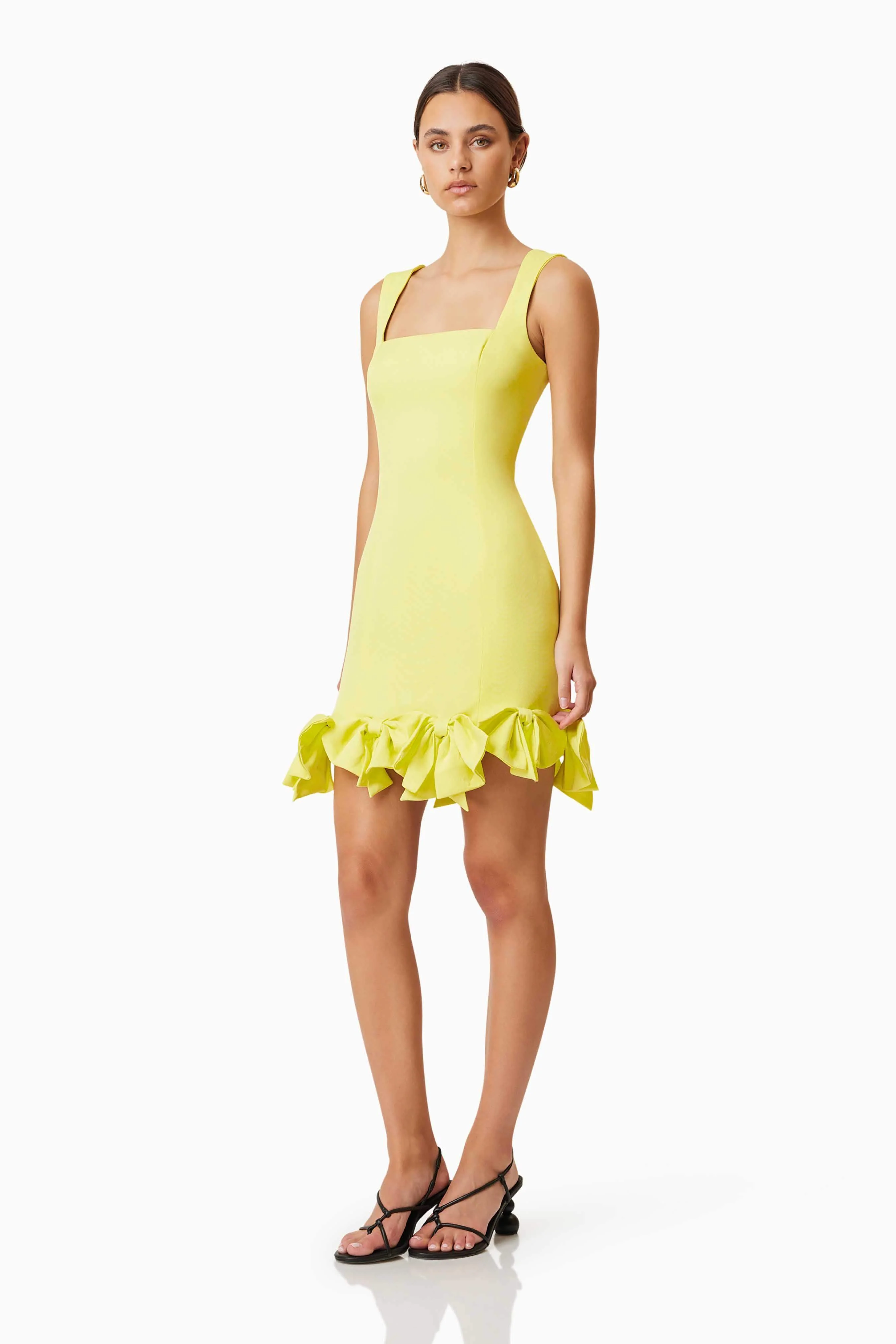 Kennedy Mini Bow Dress In Yellow